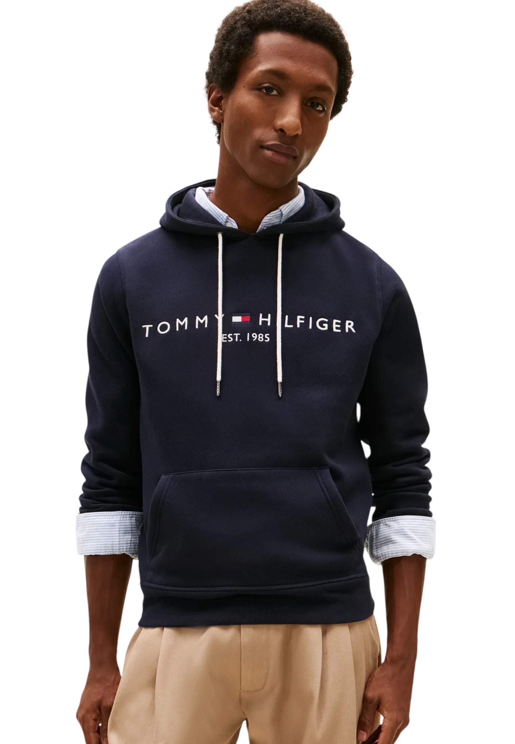 Tommy Hilfiger Logo Embroidery Fleece Hoody