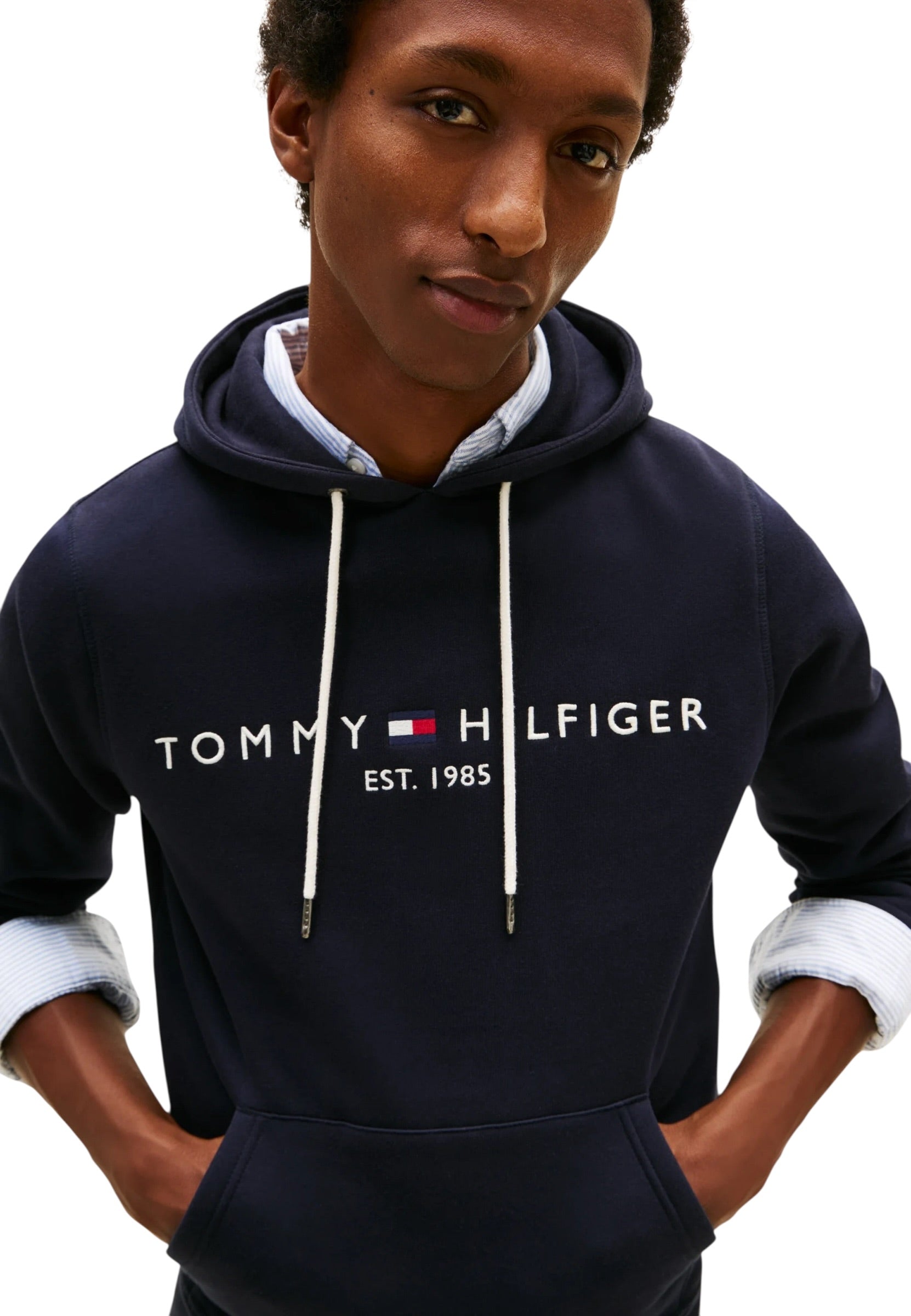 Tommy Hilfiger Logo Embroidery Fleece Hoody