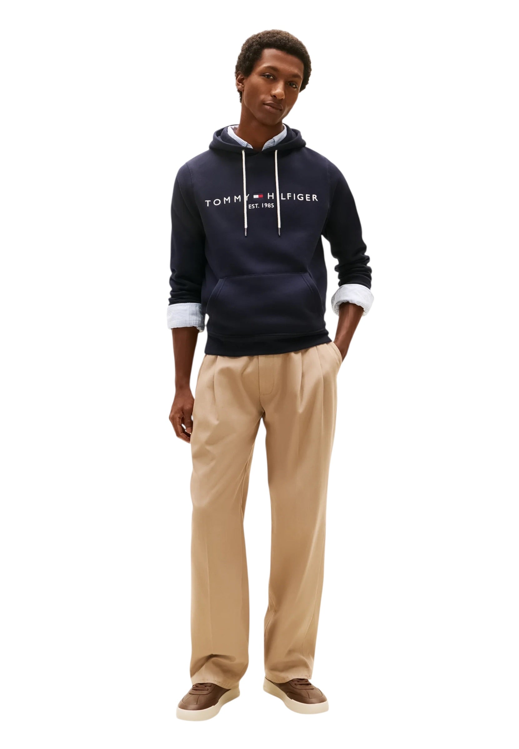 Tommy Hilfiger Logo Embroidery Fleece Hoody