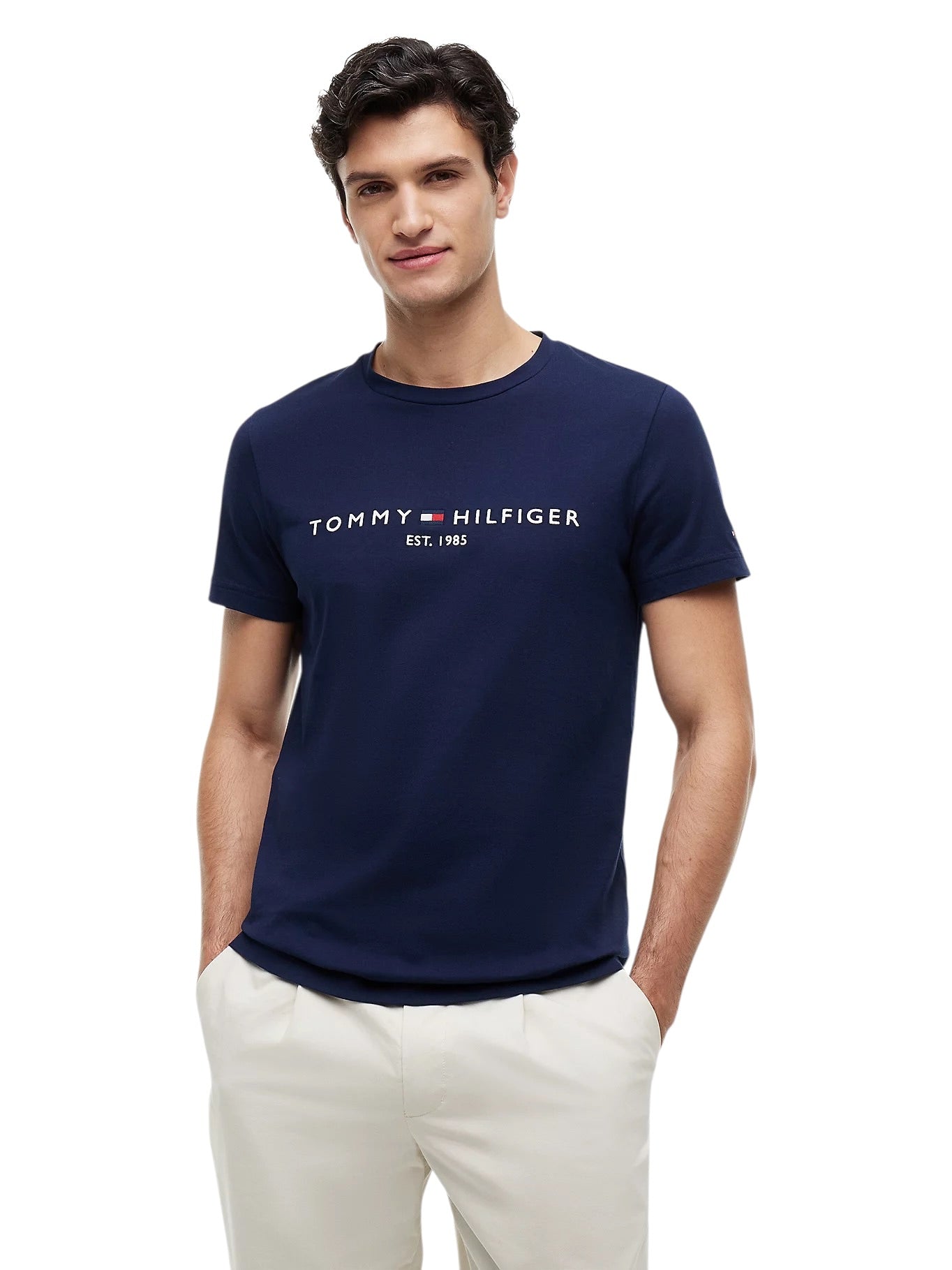 Tommy Hilfiger Logo Embroidery Slim Jersey T-Shirt