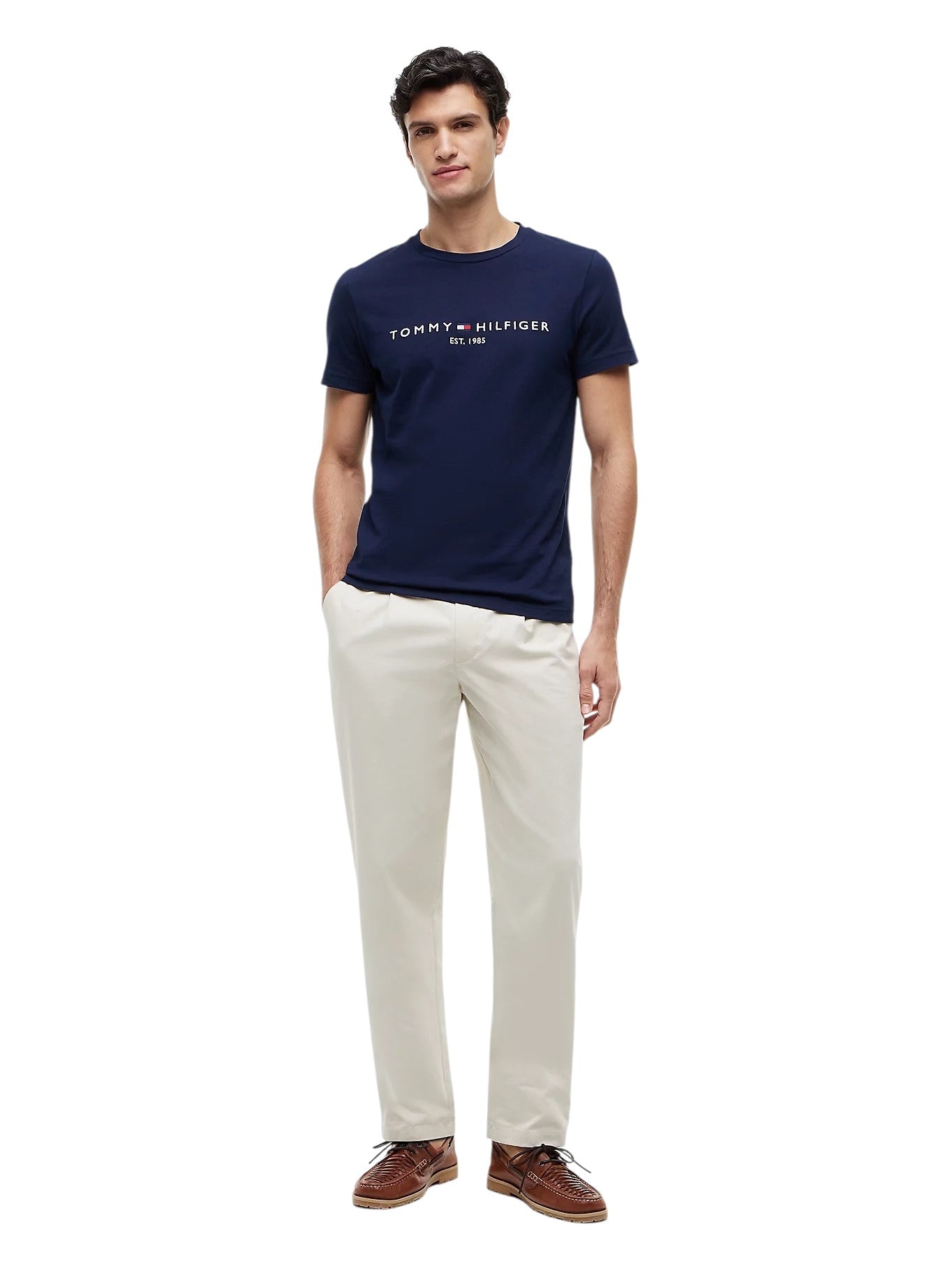 Tommy Hilfiger Logo Embroidery Slim Jersey T-Shirt
