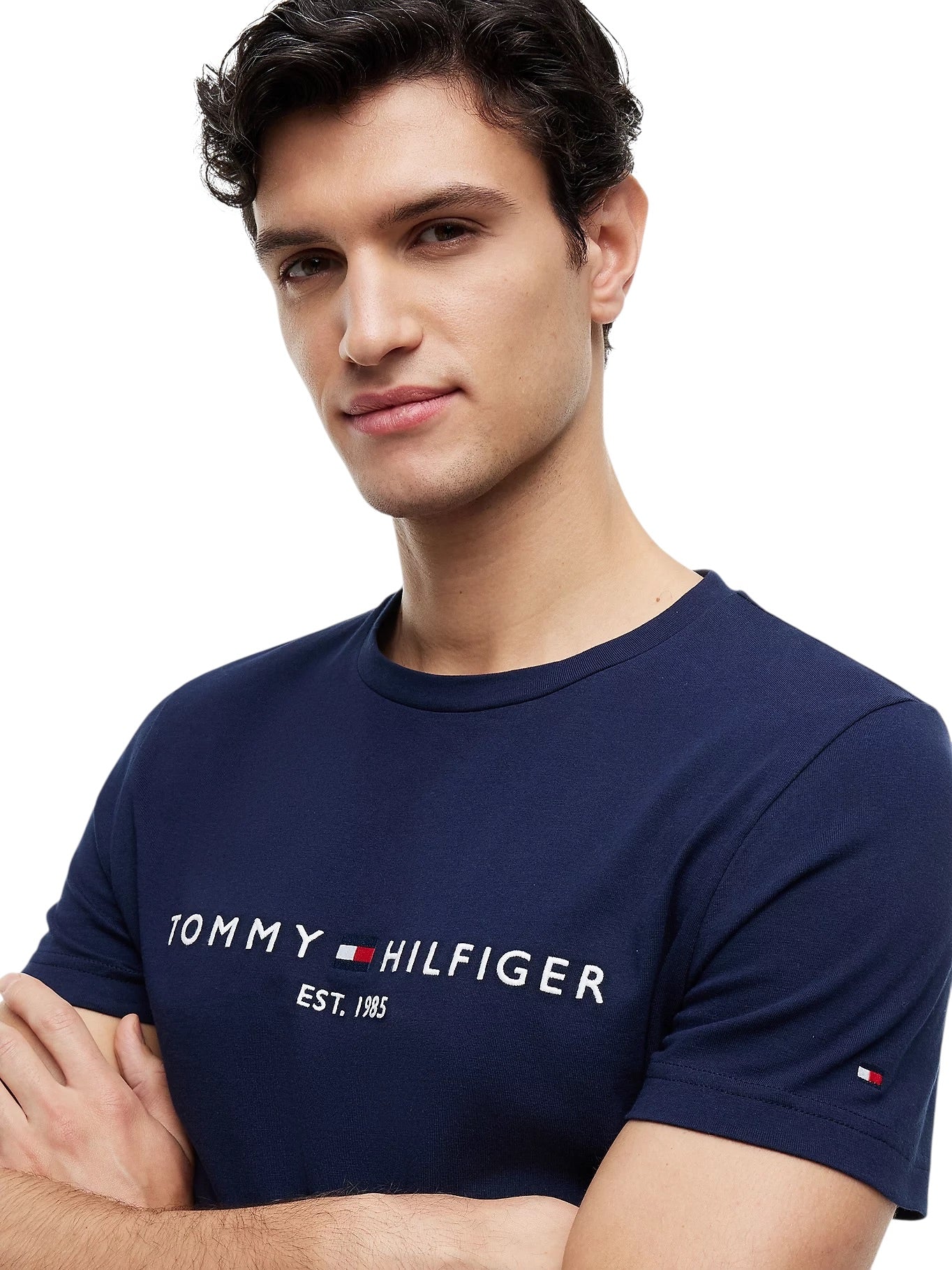 Tommy Hilfiger Logo Embroidery Slim Jersey T-Shirt