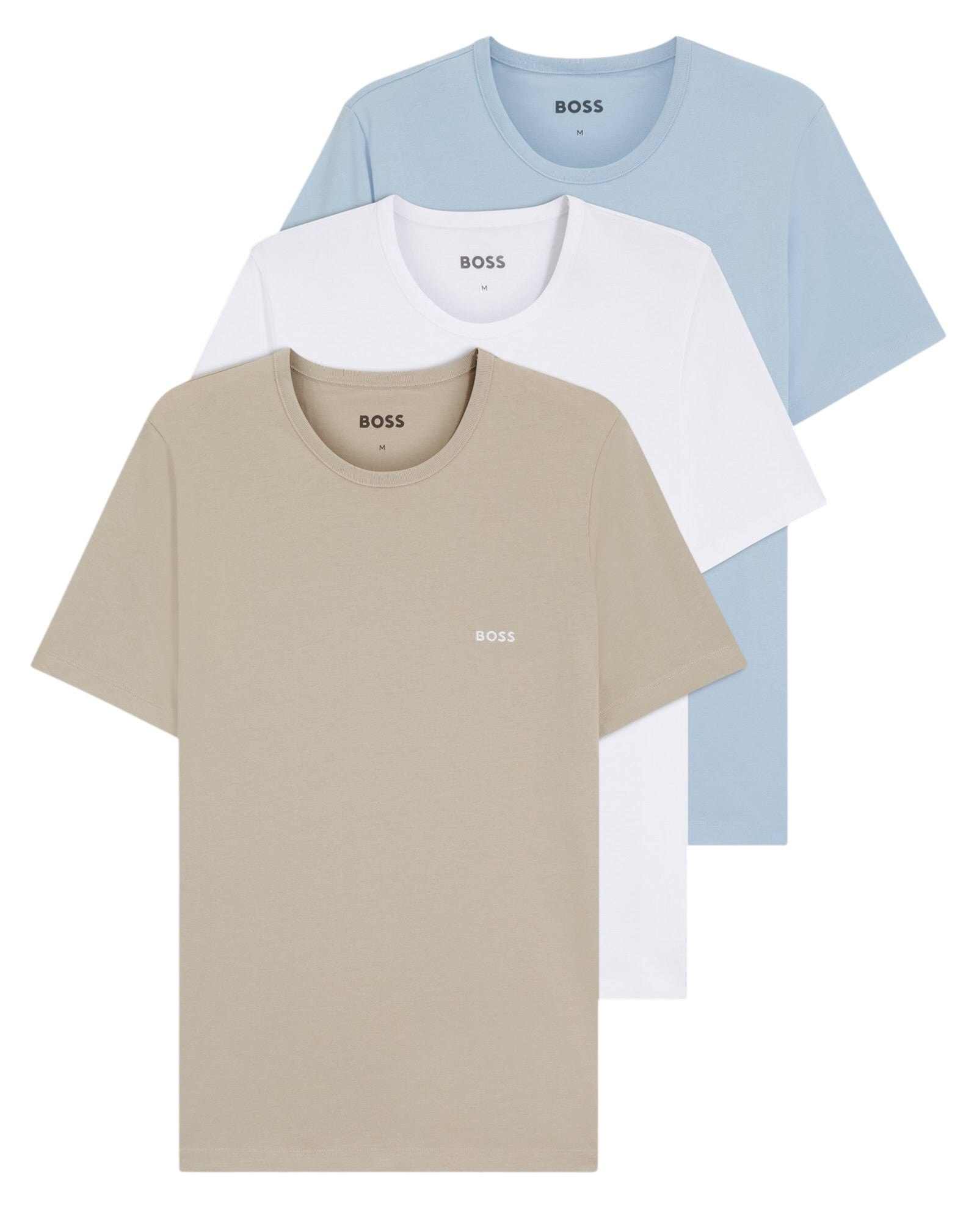BOSS Three-Pack Of Logo-Embroidered T-Shirts In Cotton