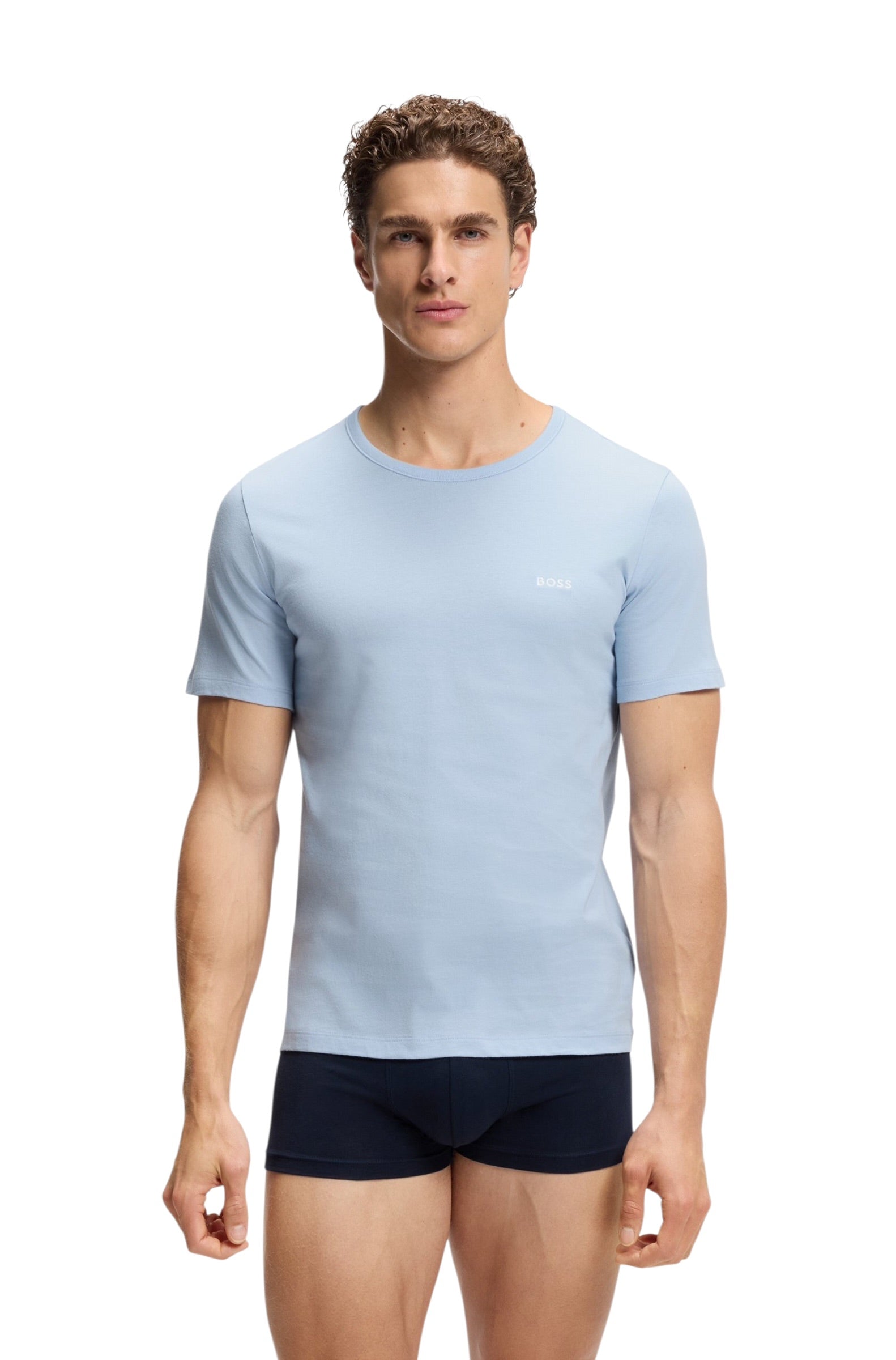 BOSS Three-Pack Of Logo-Embroidered T-Shirts In Cotton