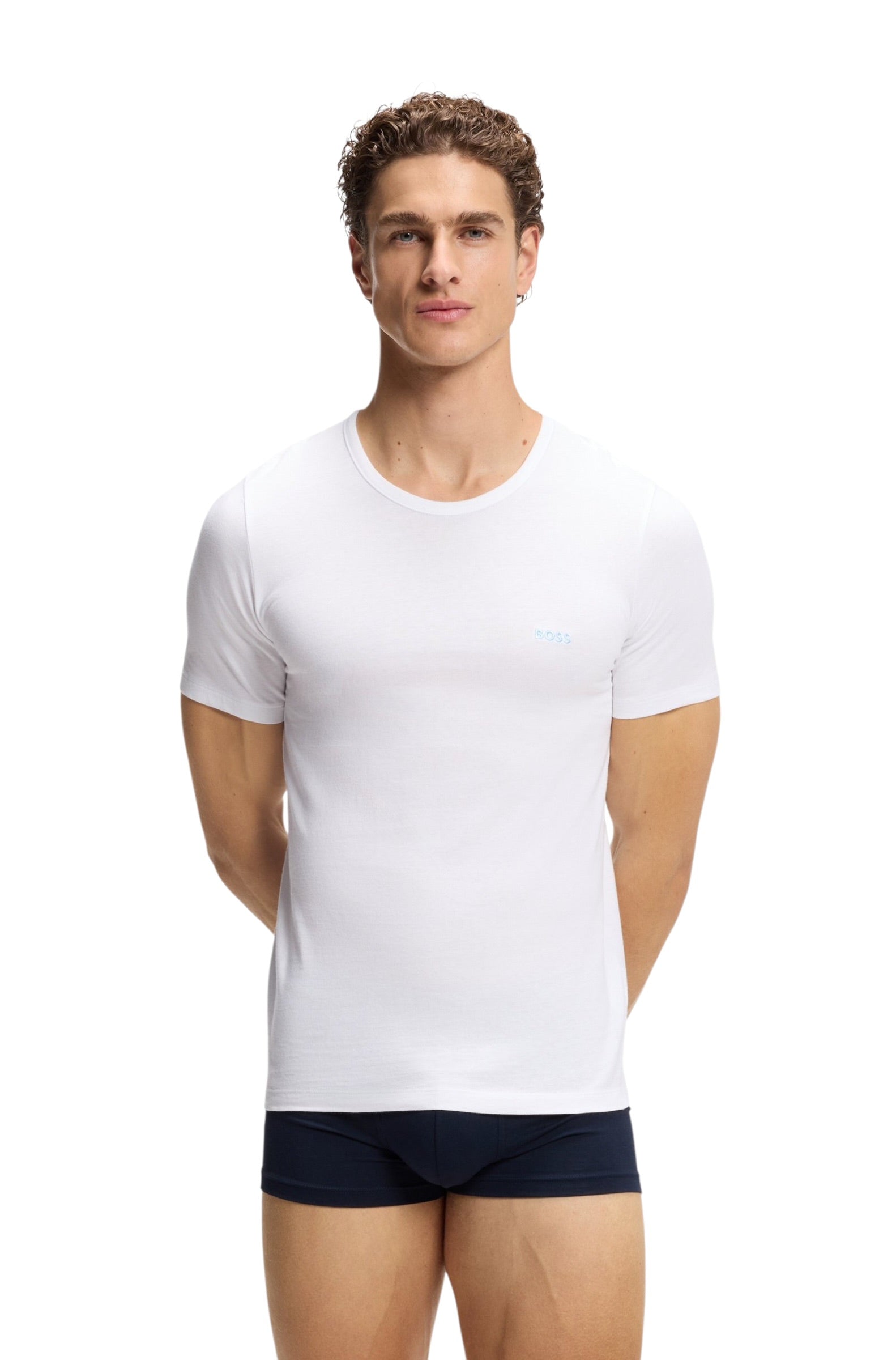 BOSS Three-Pack Of Logo-Embroidered T-Shirts In Cotton