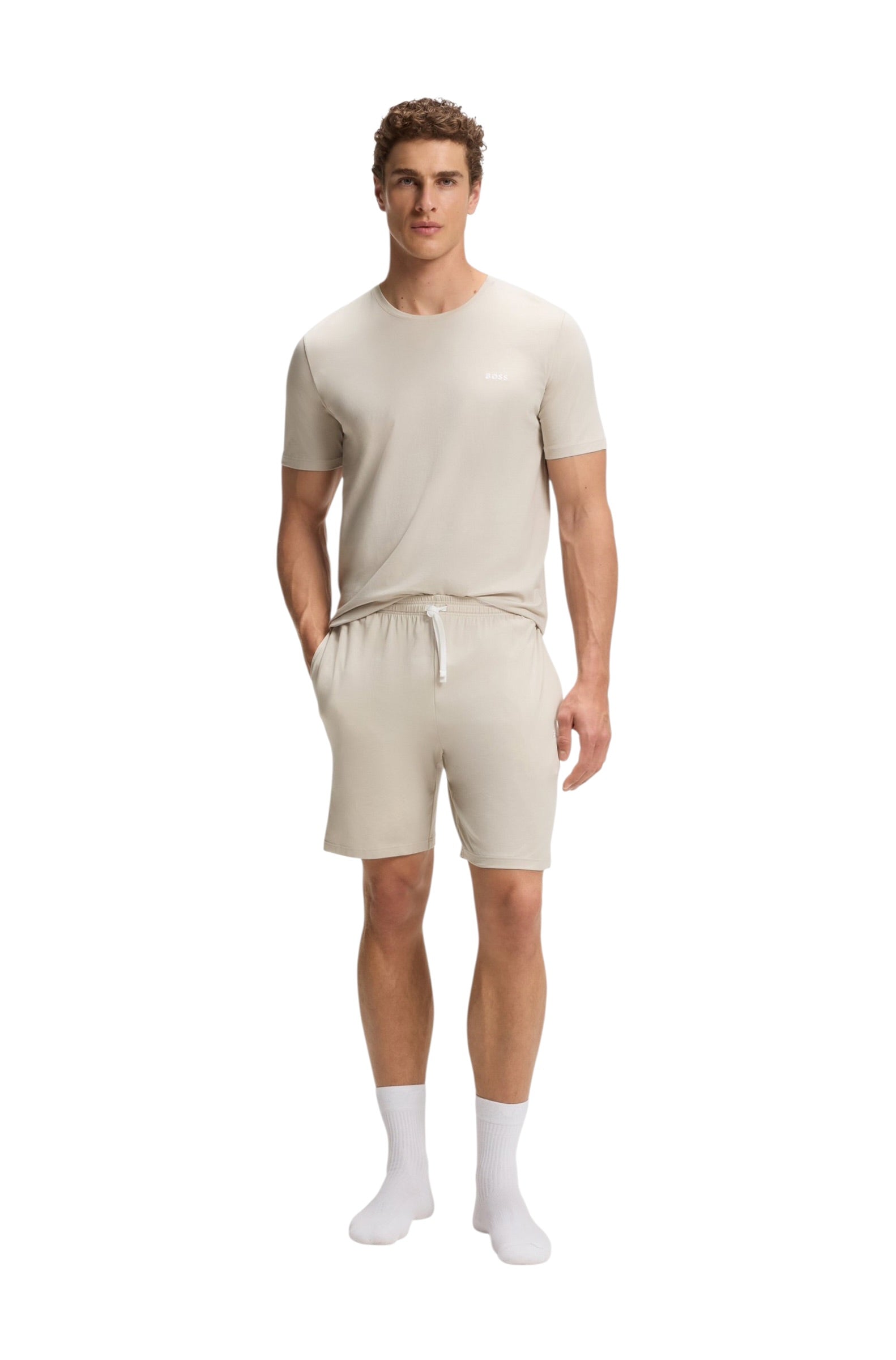 BOSS Stretch-Cotton Shorts With Embroidered Logo