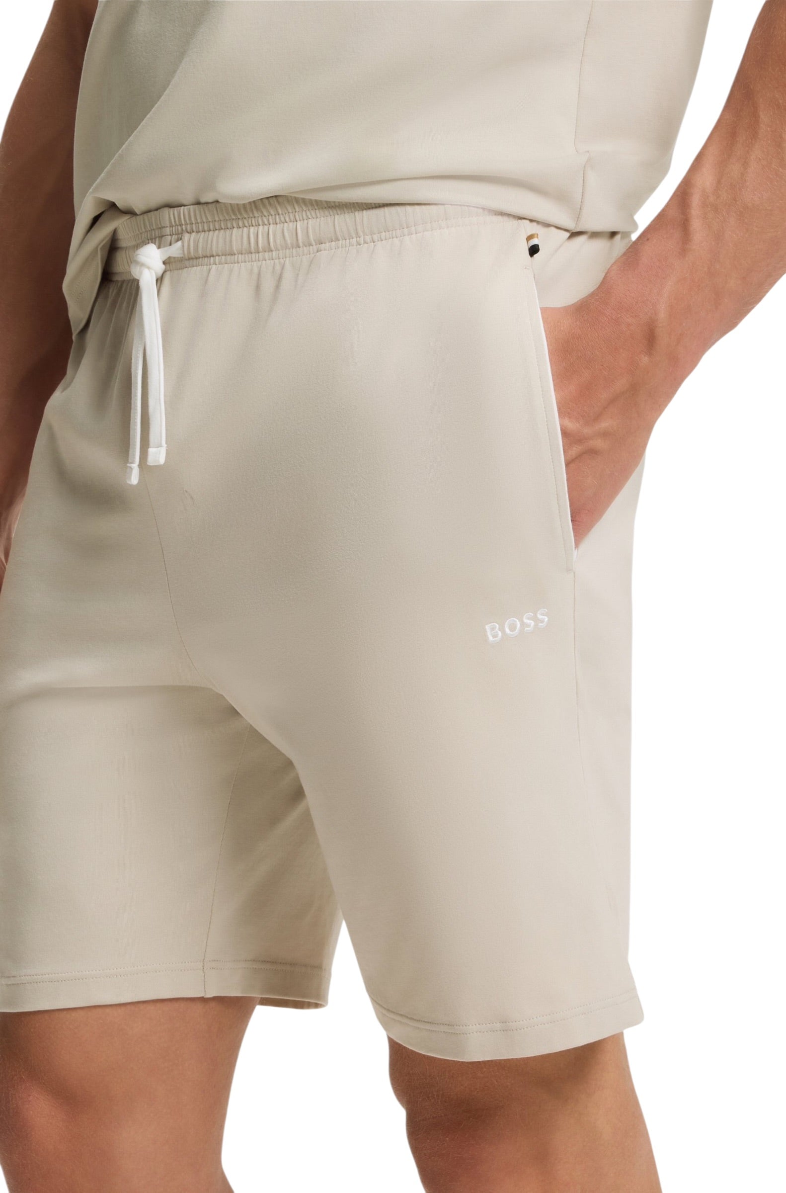 BOSS Stretch-Cotton Shorts With Embroidered Logo