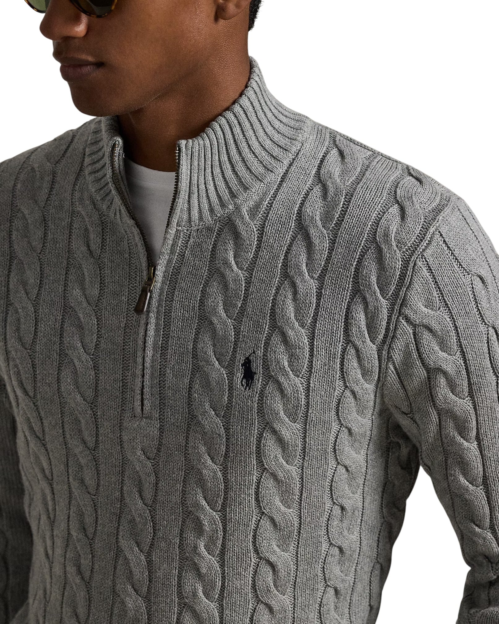 Polo Ralph Lauren Cable Knit Cotton Quarter-Zip Jumper