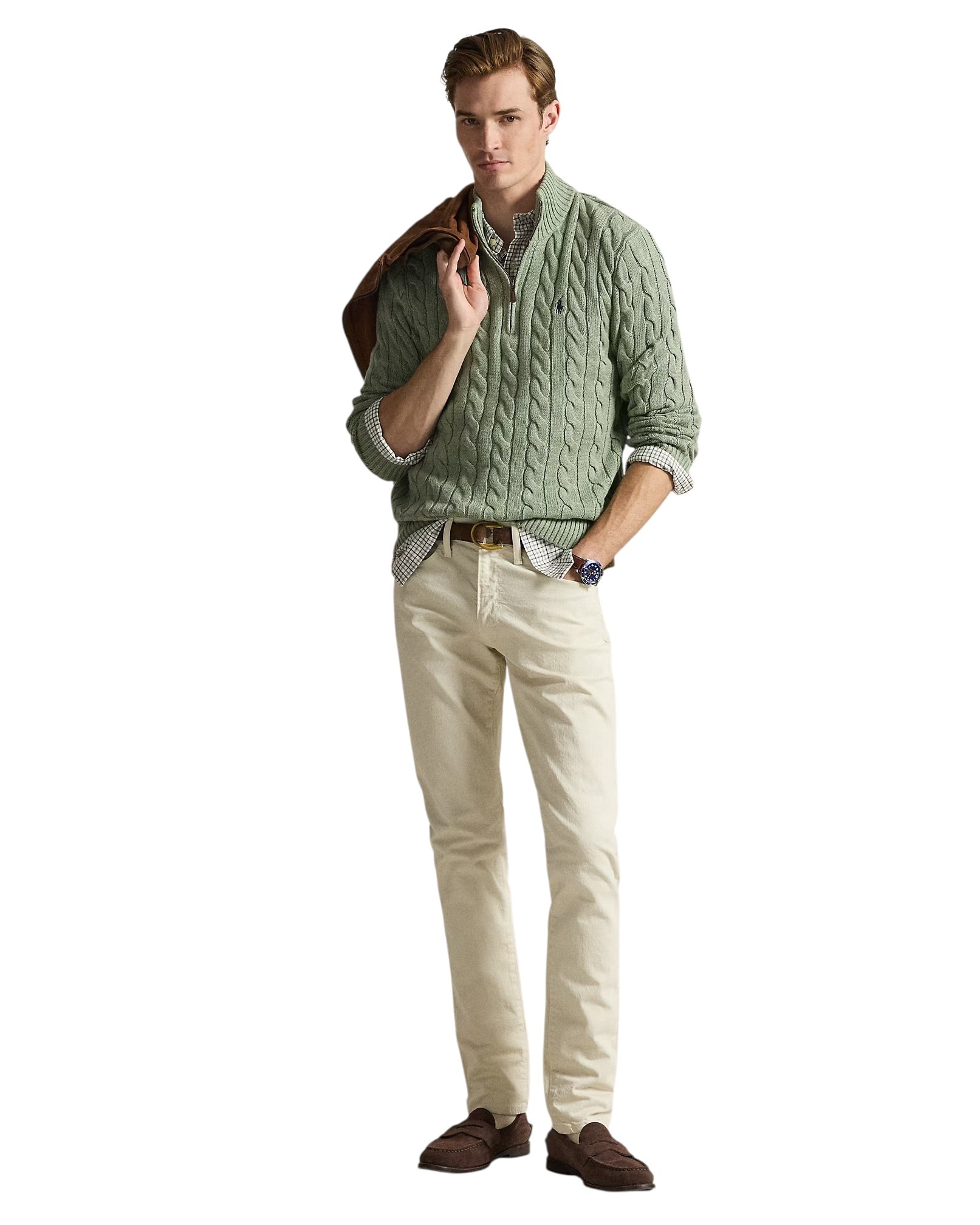 Polo Ralph Lauren Cable Knit Cotton Quarter-Zip Jumper