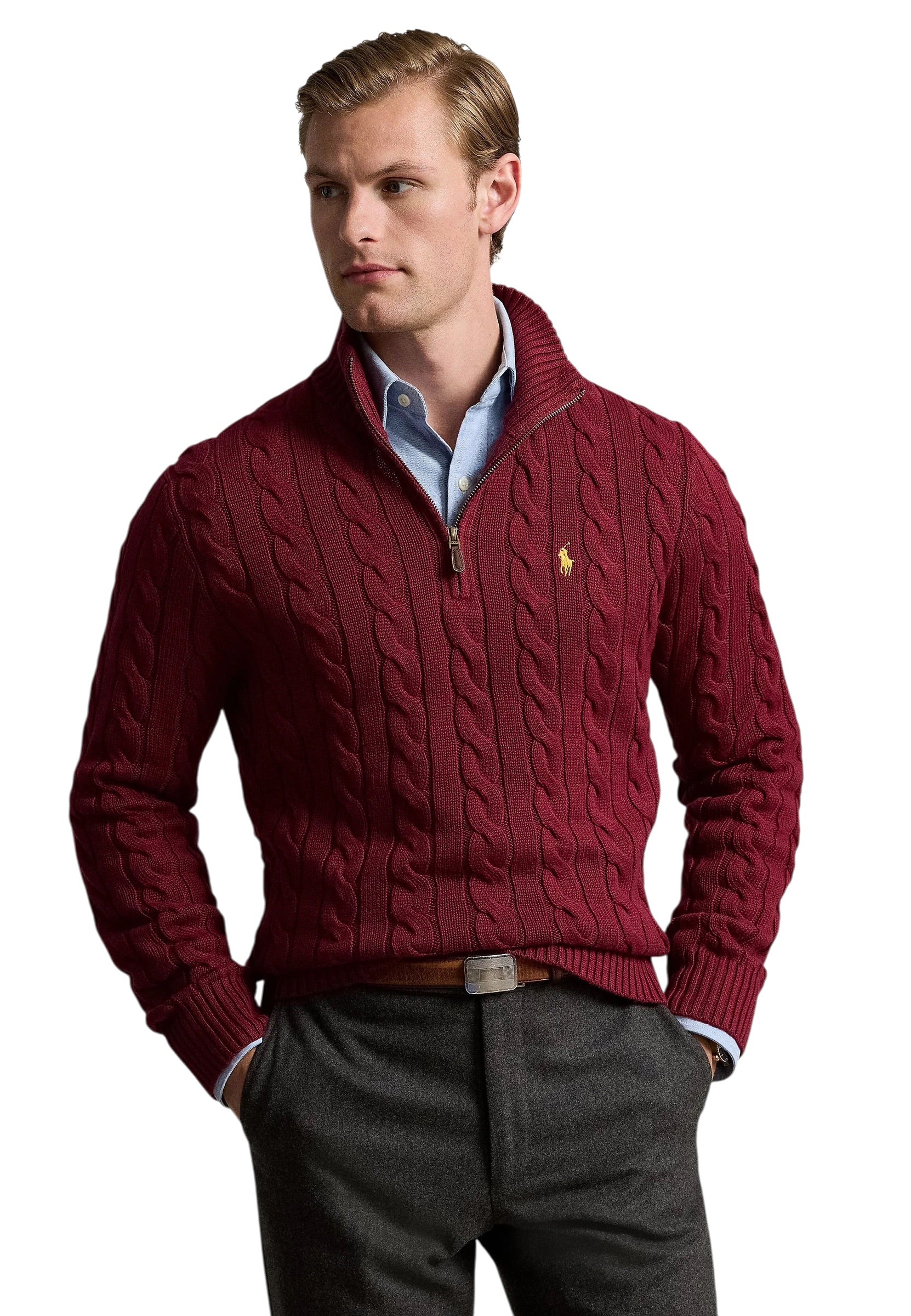 Polo Ralph Lauren Cable Knit Cotton Quarter-Zip Jumper