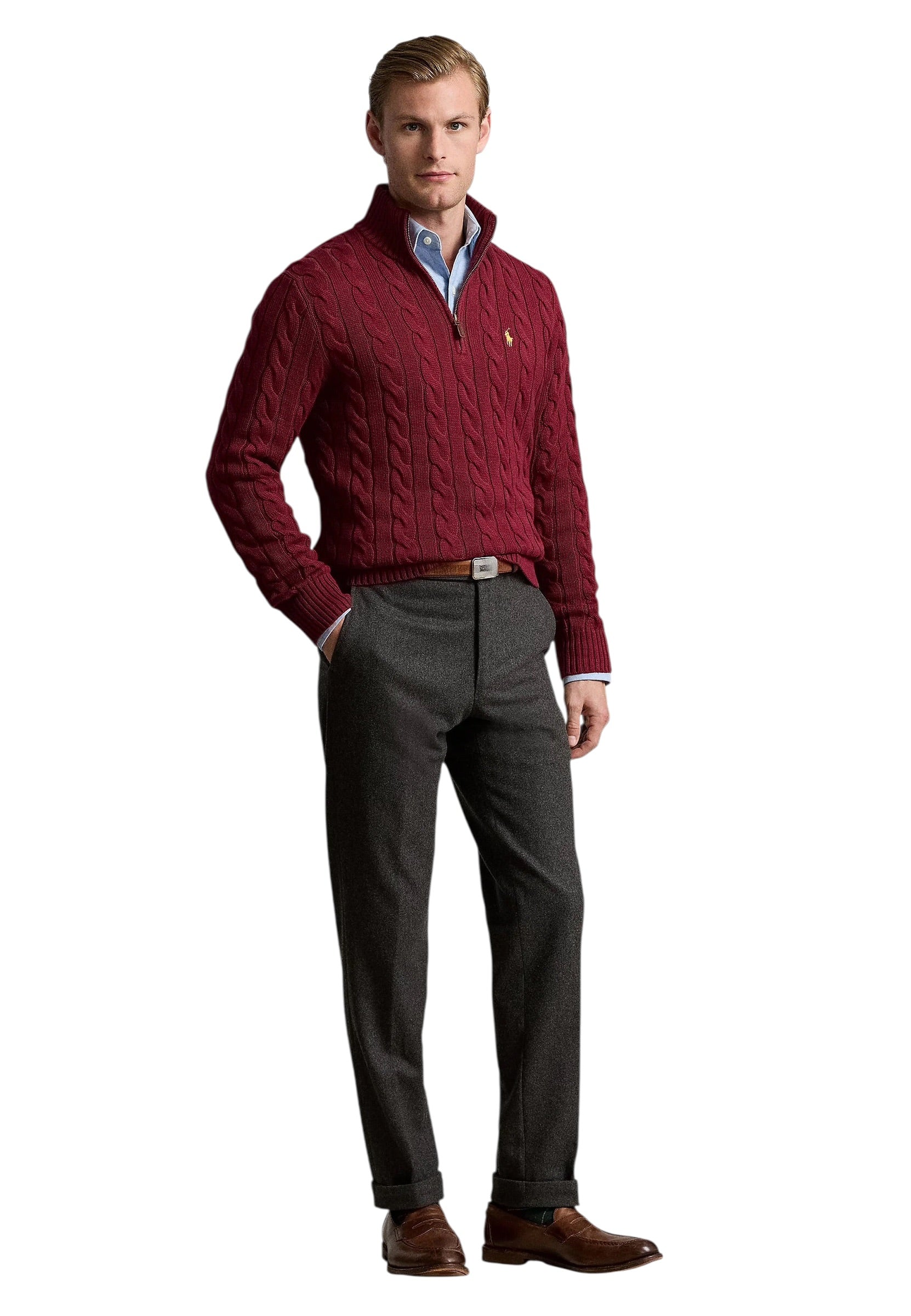 Polo Ralph Lauren Cable Knit Cotton Quarter-Zip Jumper