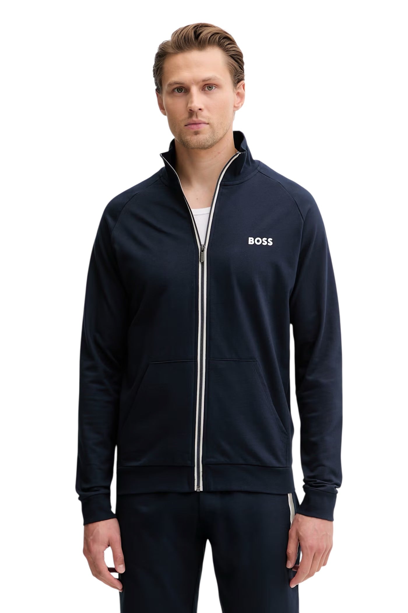 BOSS Authentic Z Full Zip Jacket With Stripe And Logo
