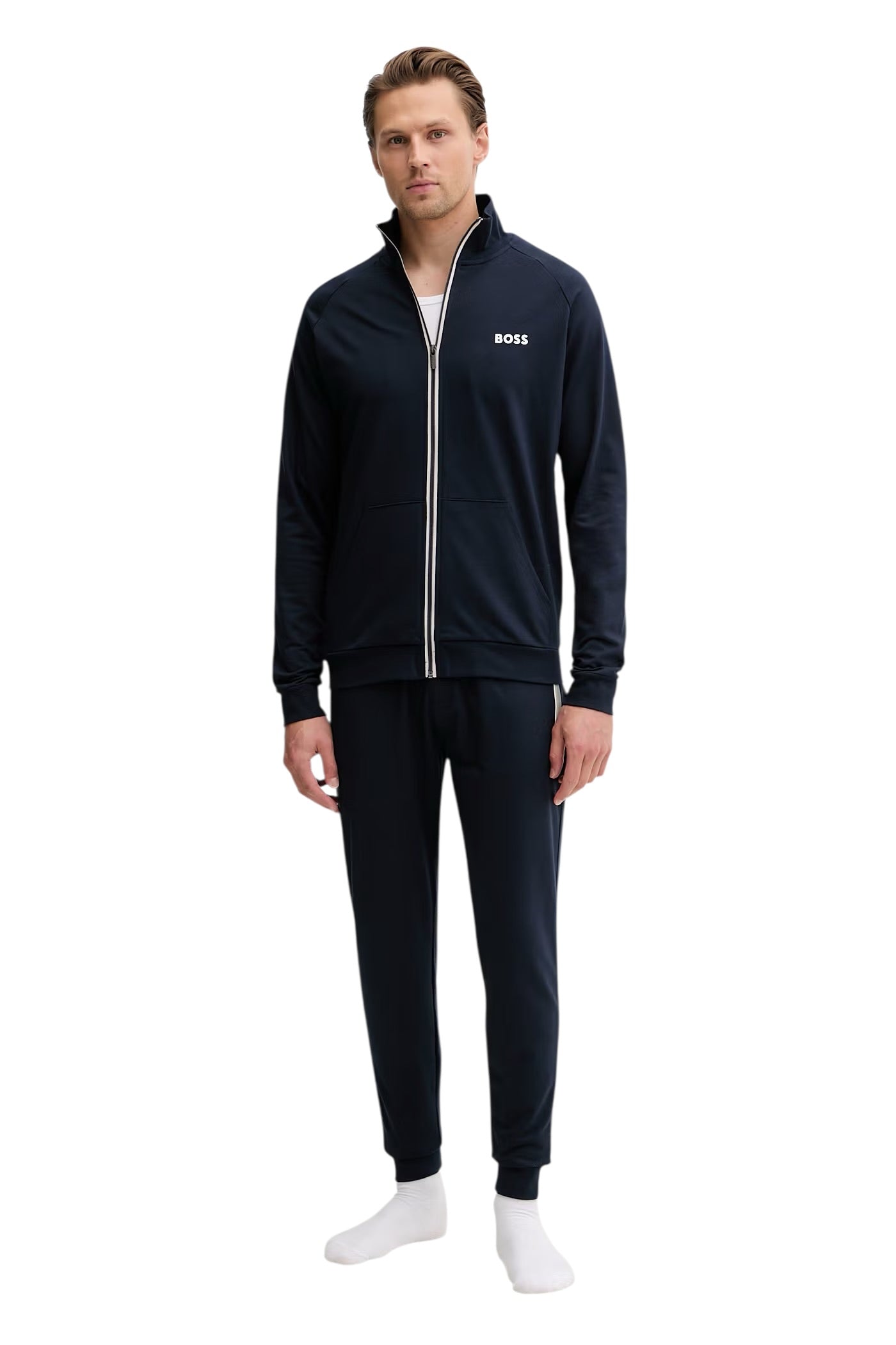 BOSS Authentic Z Full Zip Jacket With Stripe And Logo