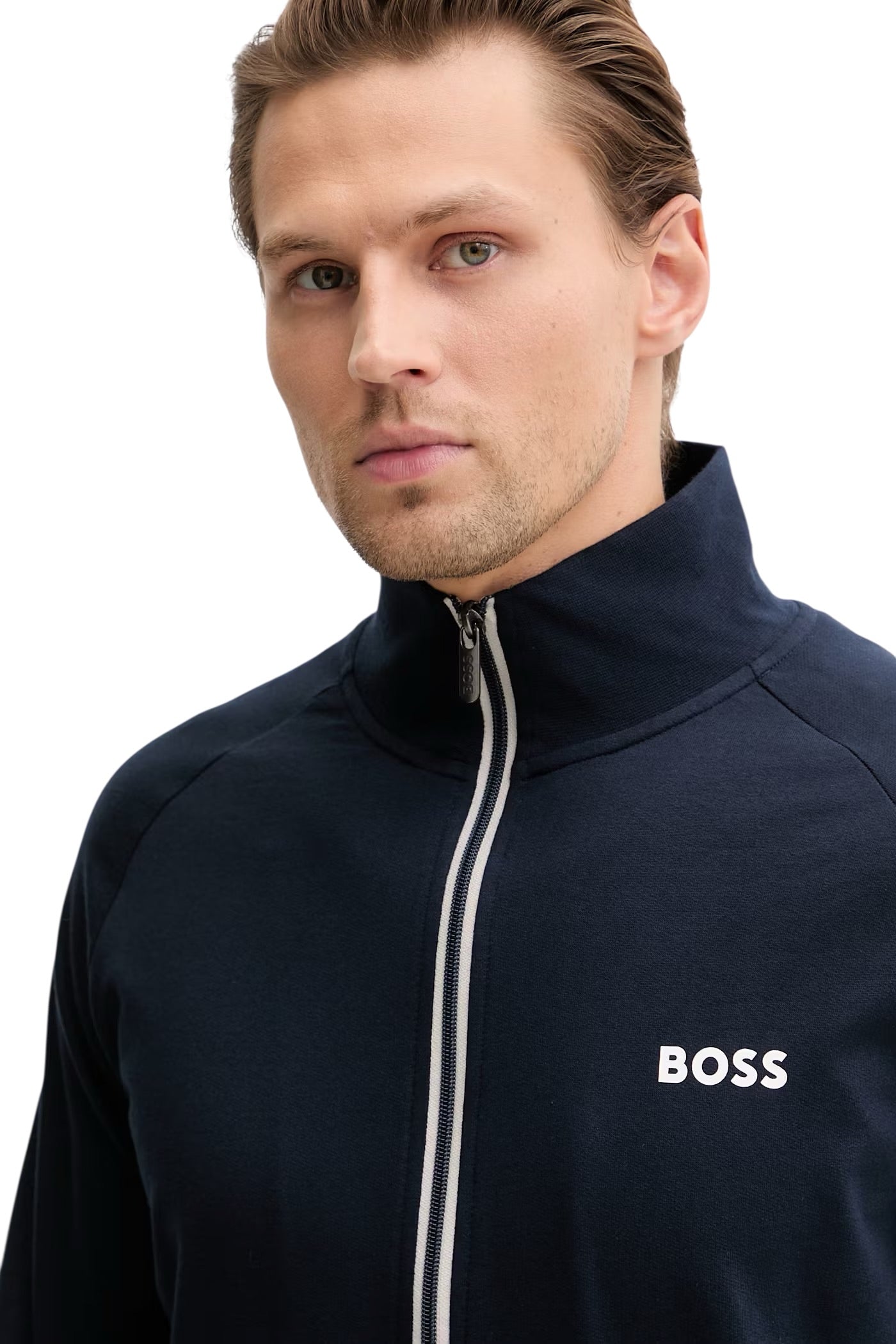 BOSS Authentic Z Full Zip Jacket With Stripe And Logo