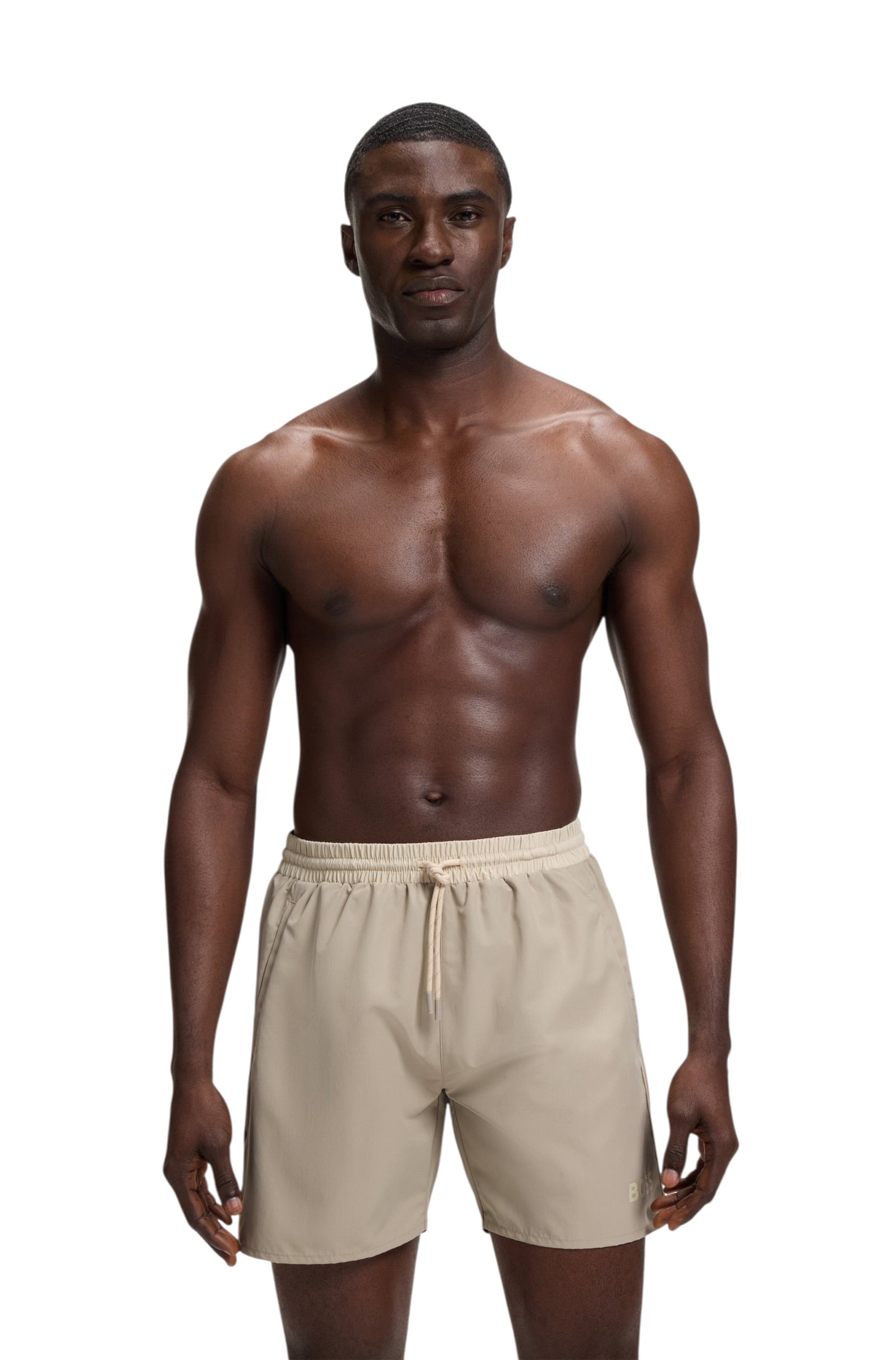 BOSS Starfish Quick-Drying Swim Shorts With Contrast Logo And Piping