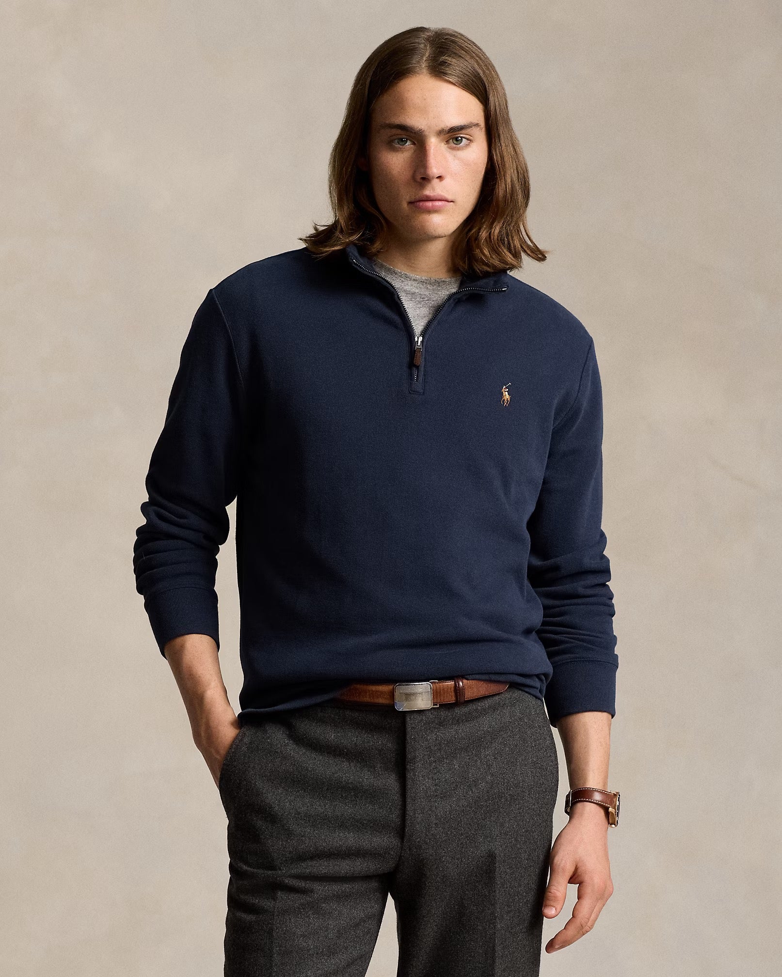 POLO RALPH LAUREN ESTATE RIB QUARTER-ZIP PULLOVER