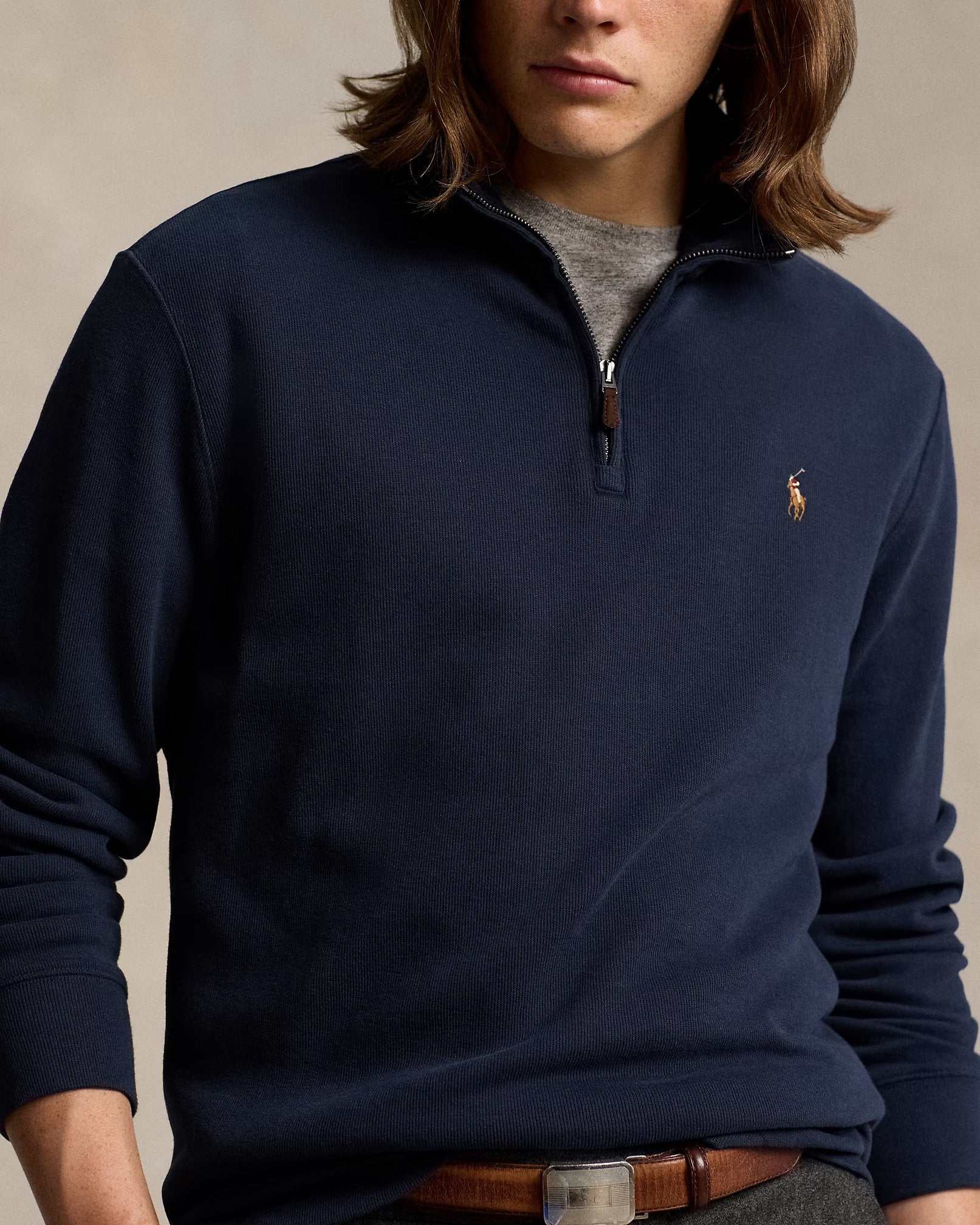 POLO RALPH LAUREN ESTATE RIB QUARTER-ZIP PULLOVER