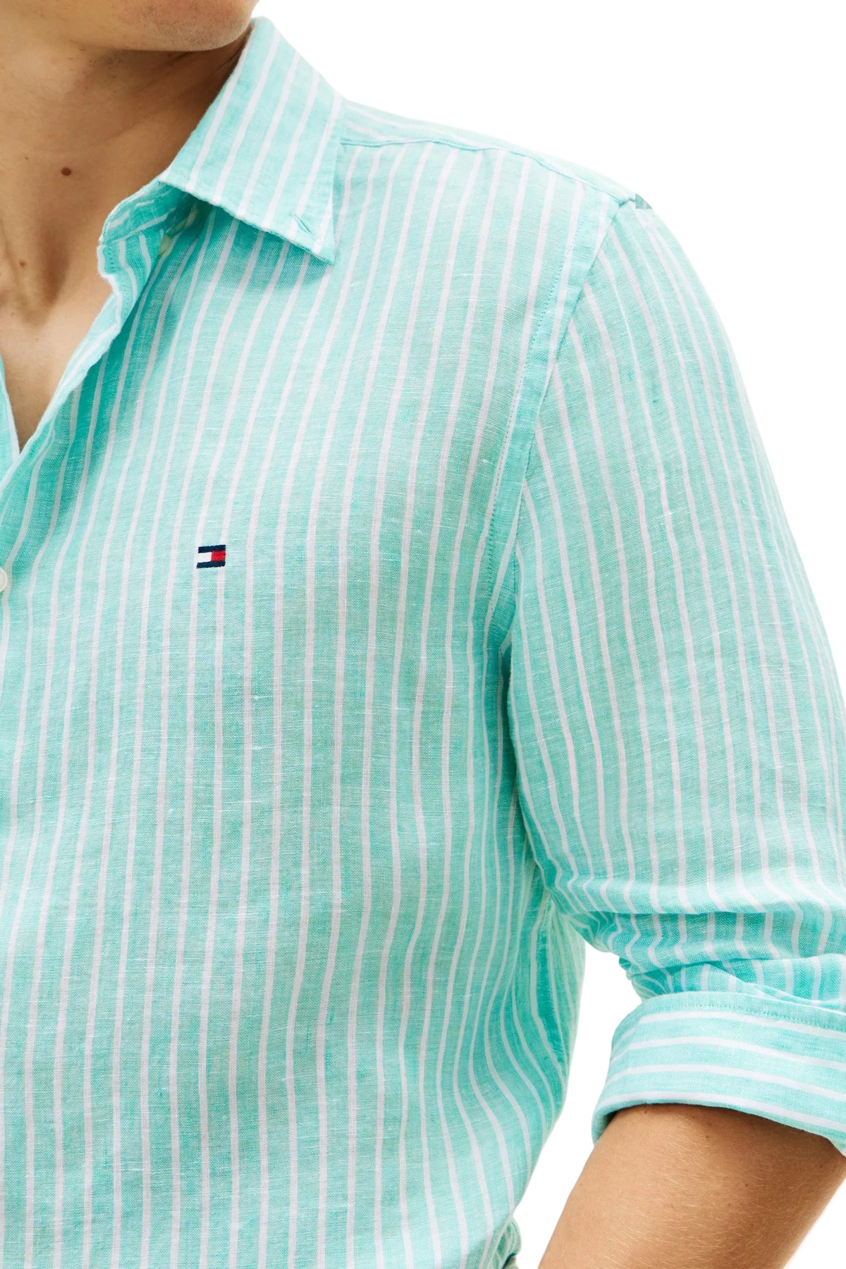 Tommy Hilfiger Regular Fit Bengal Stripe Pure Linen Shirt