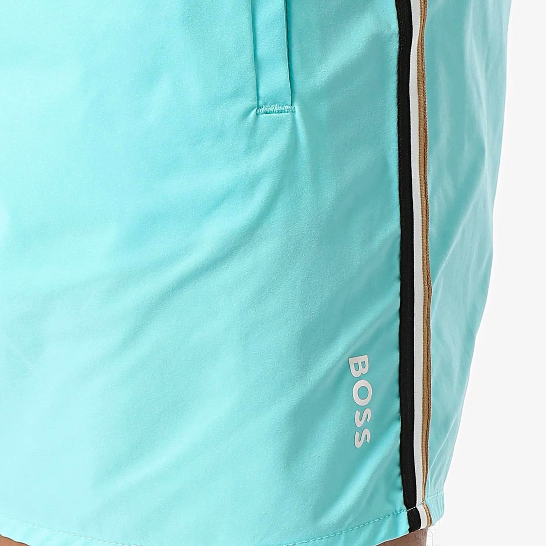BOSS Iconic Swim Shorts With Signature Stripe And Logo