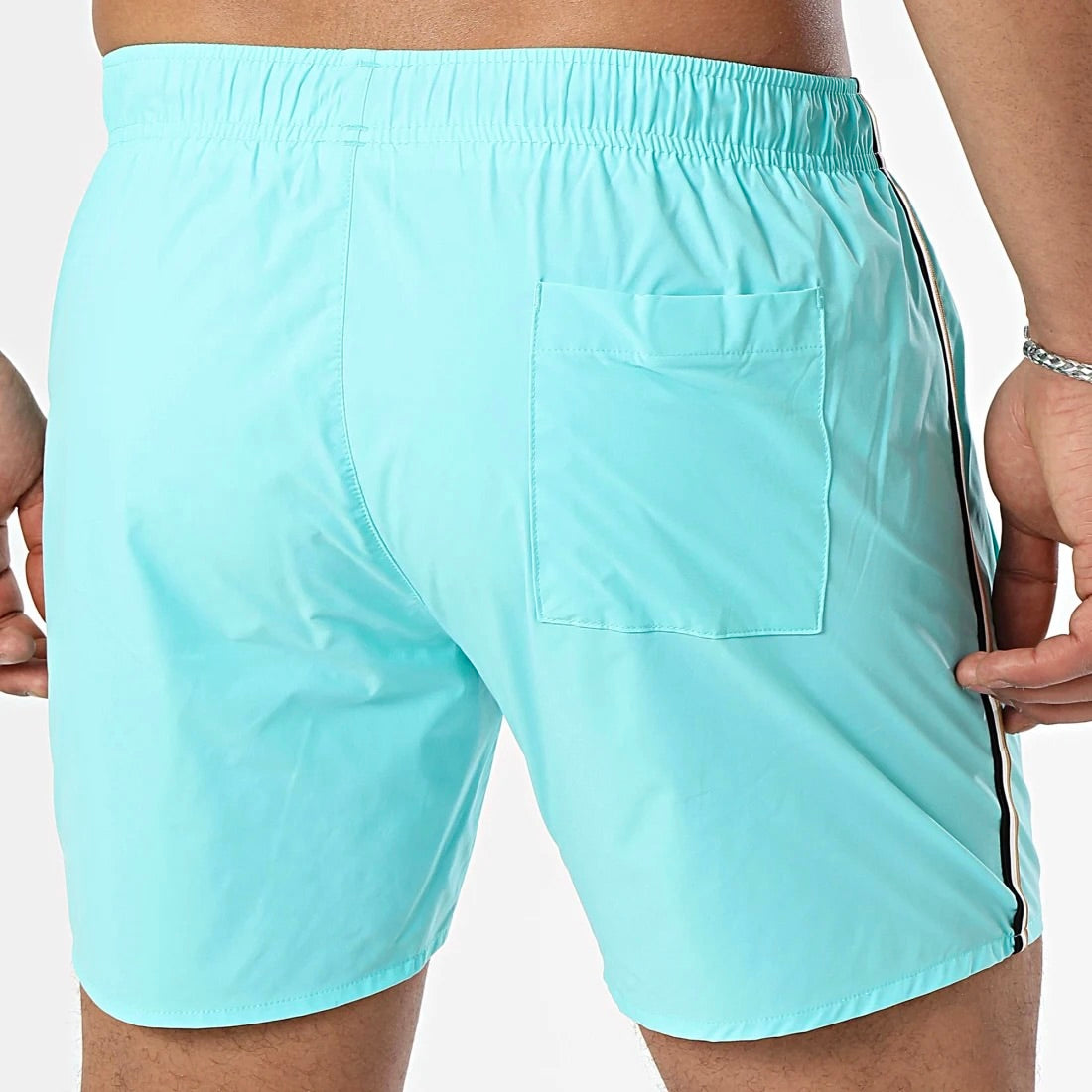 BOSS Iconic Swim Shorts With Signature Stripe And Logo