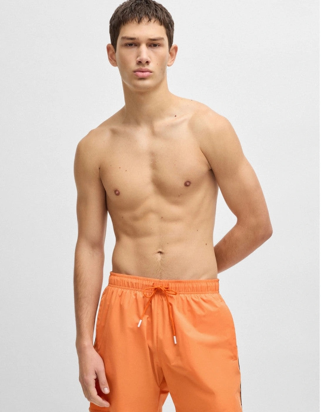 BOSS Iconic Swim Shorts With Signature Stripe And Logo