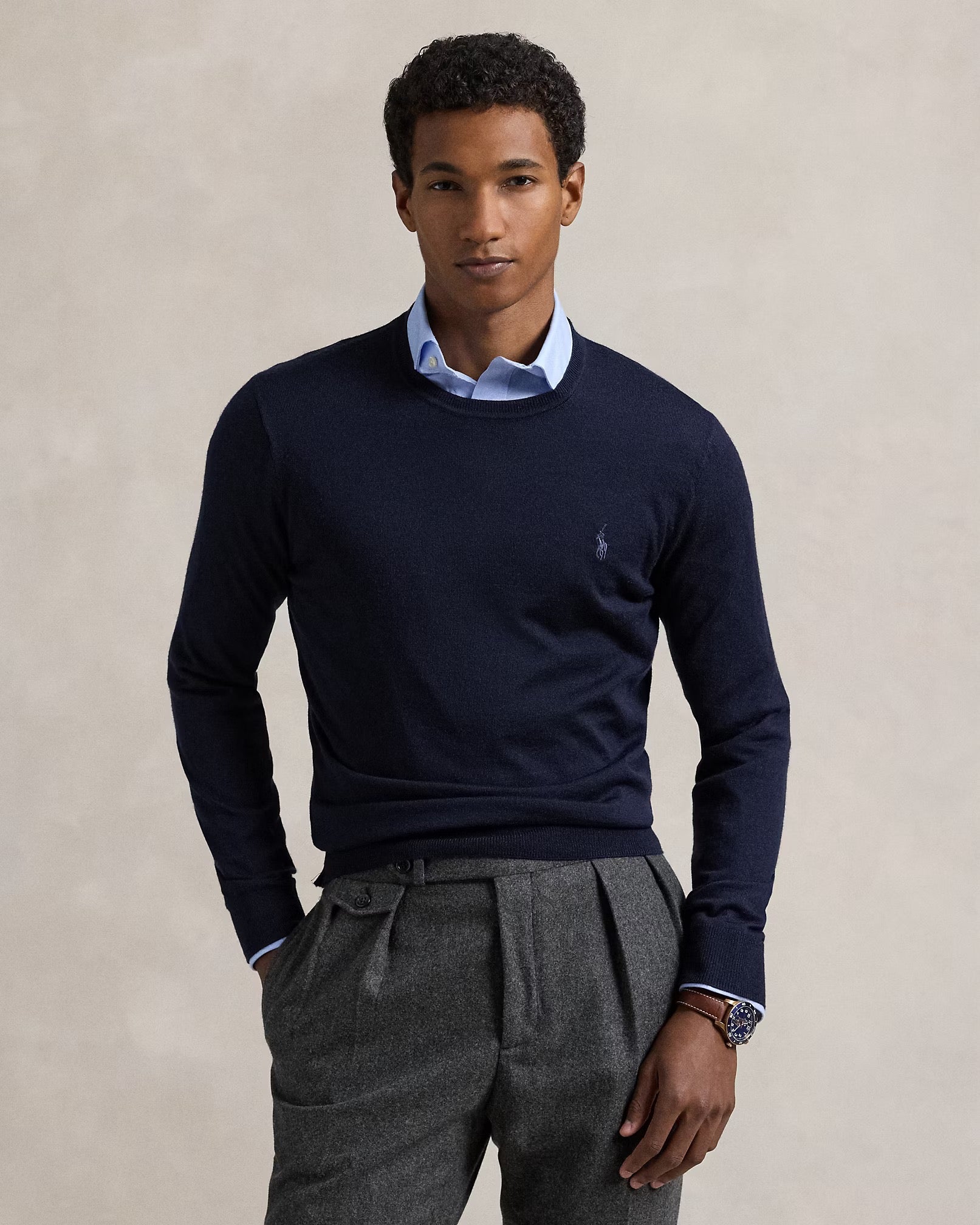 POLO RALPH LAUREN MERINO WOOL CREW NECK JUMPER