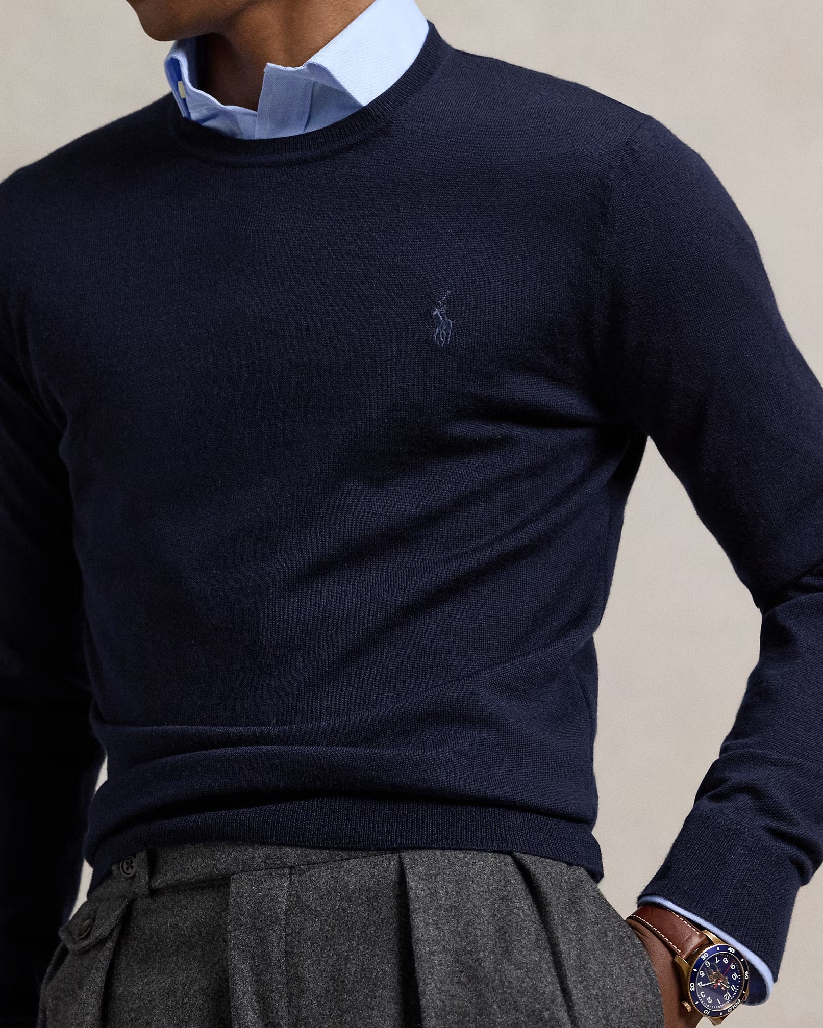 POLO RALPH LAUREN MERINO WOOL CREW NECK JUMPER