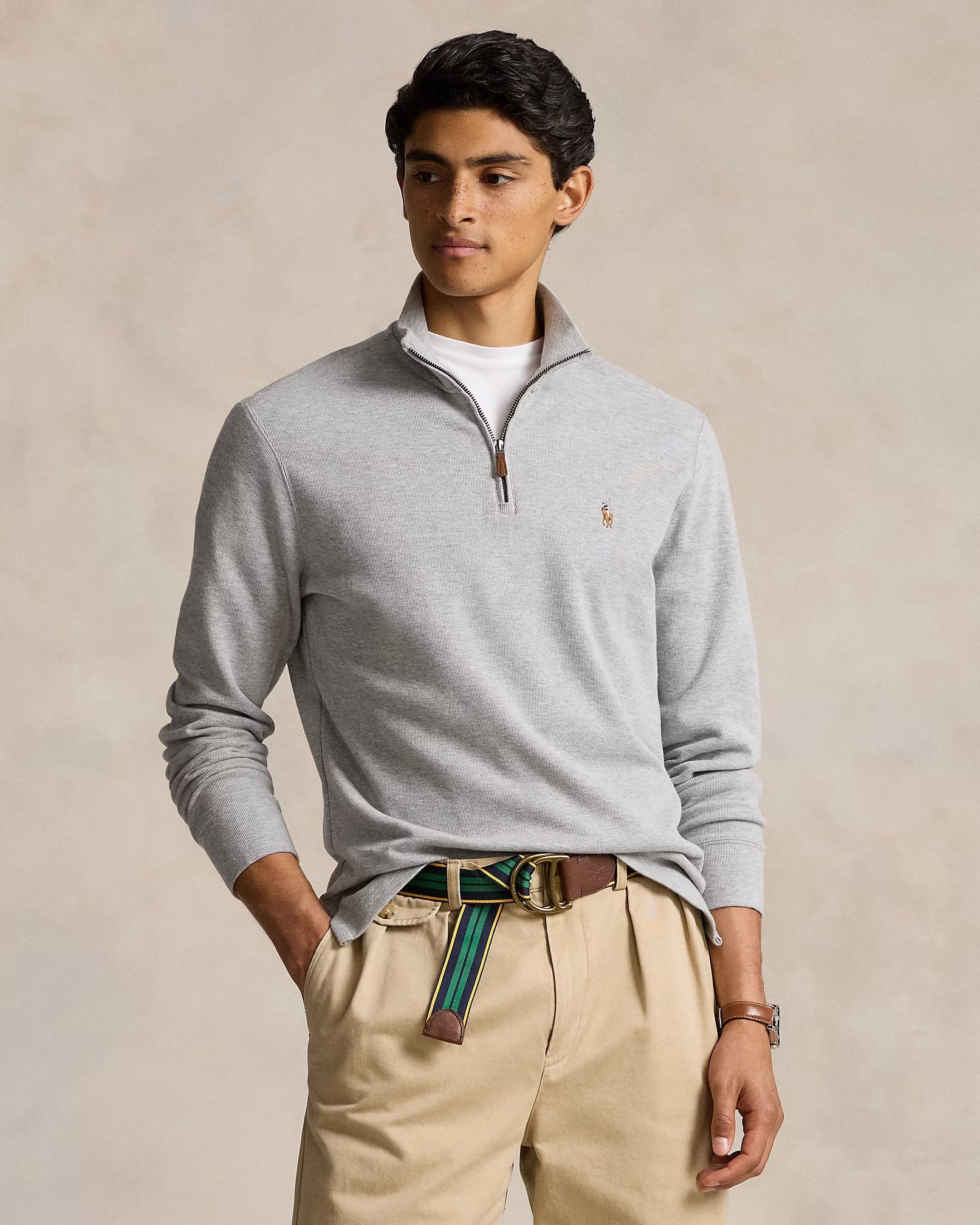 POLO RALPH LAUREN ESTATE RIB QUARTER ZIP PULLOVER