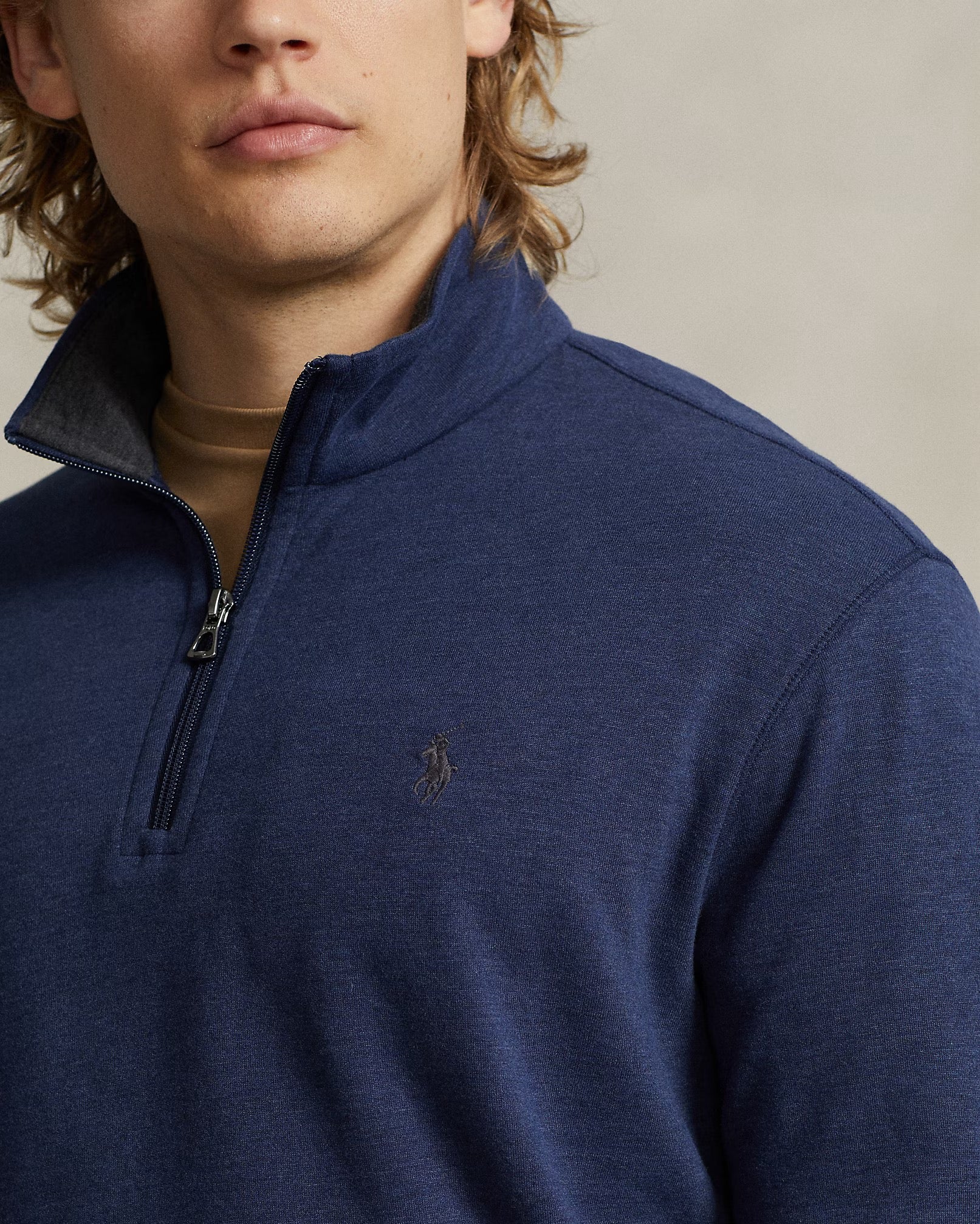 POLO RALPH LAUREN LUXURY JERSEY QUARTER ZIP PULLOVER