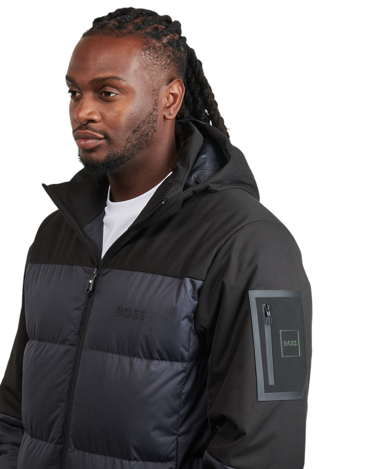 BOSS J_HAMAR 3 WATER-REPELLENT DOWN JACKET WITH DETACHABLE HOOD