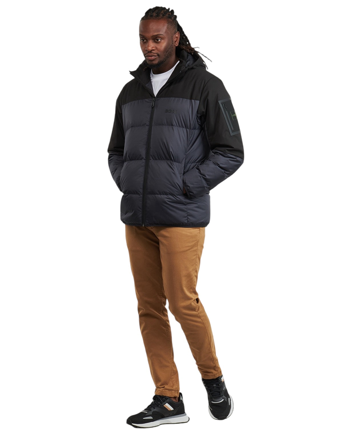 BOSS J_HAMAR 3 WATER-REPELLENT DOWN JACKET WITH DETACHABLE HOOD