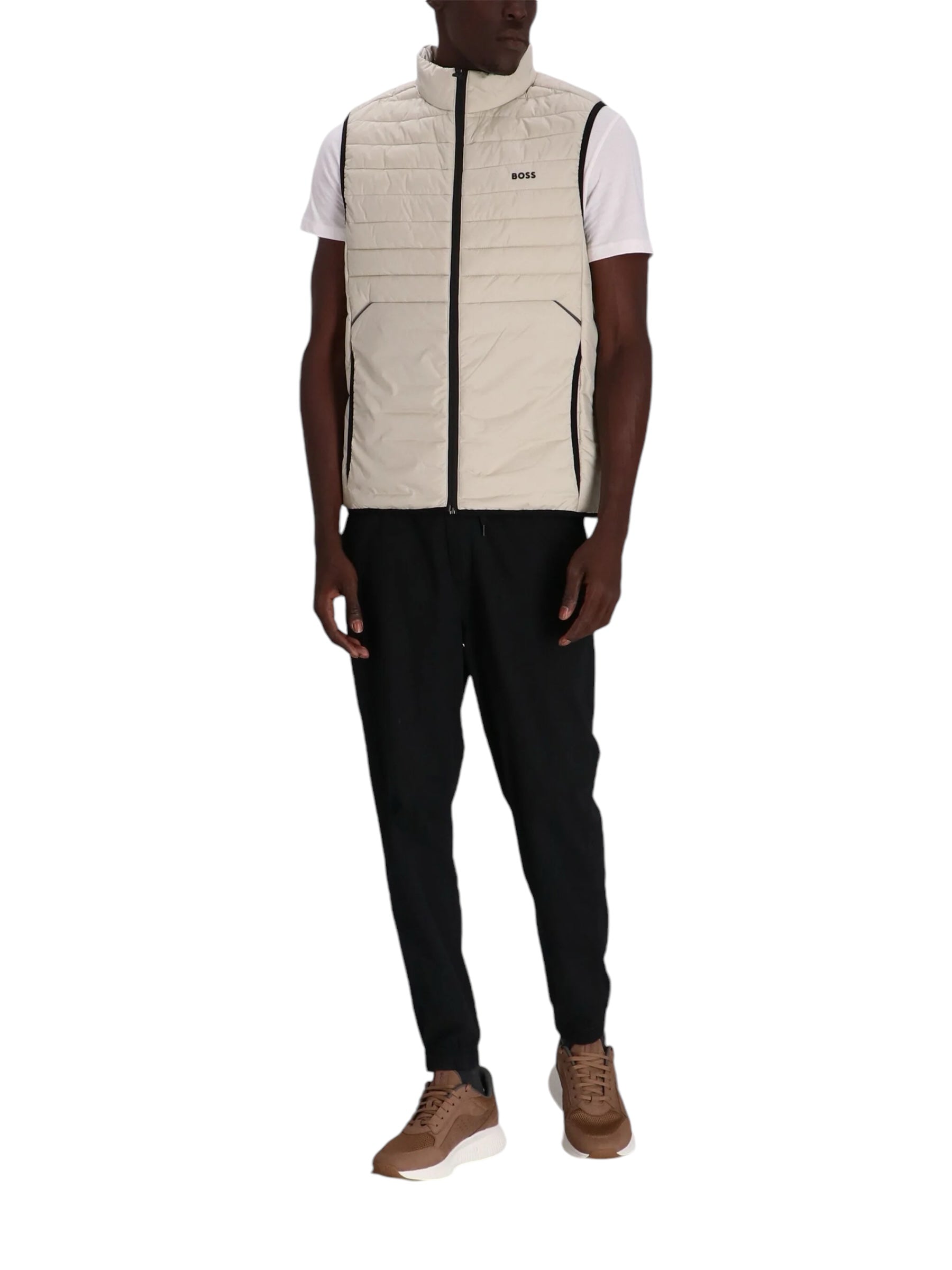 BOSS V_Thor 2 Regular Fit Zipped Gilet In Water-Repellent Fabric