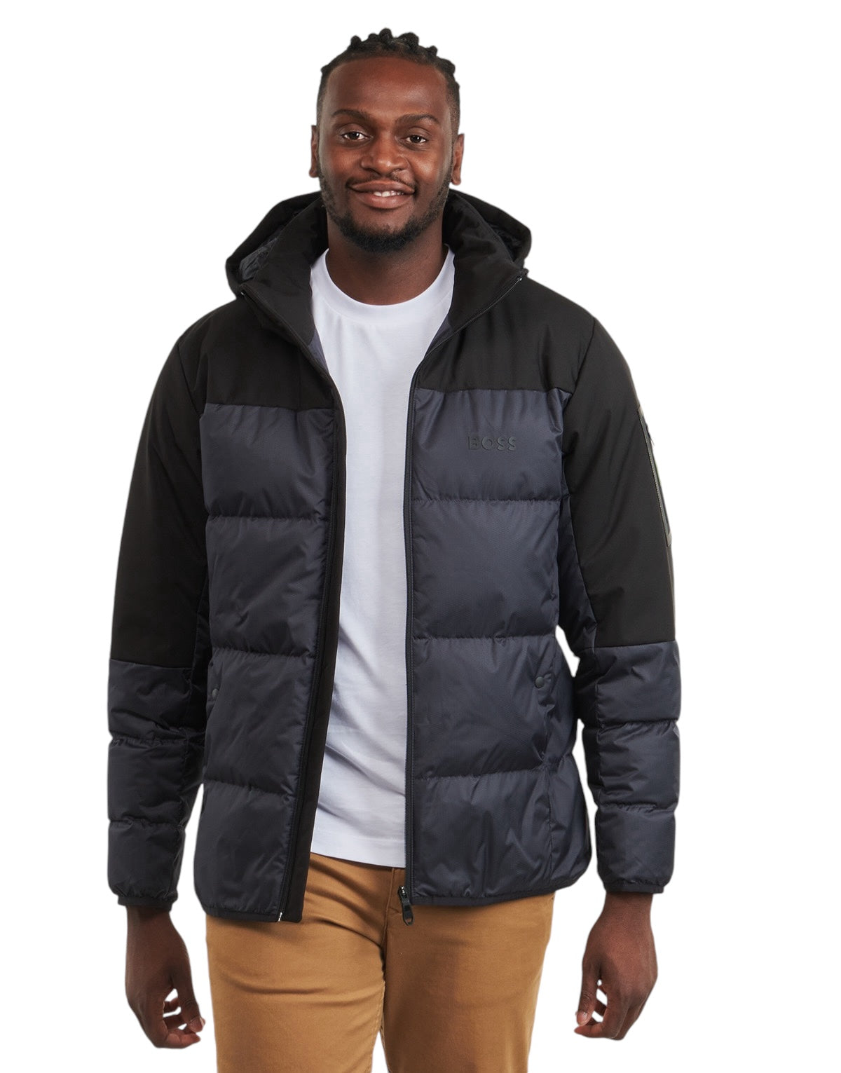 BOSS J_HAMAR 3 WATER-REPELLENT DOWN JACKET WITH DETACHABLE HOOD