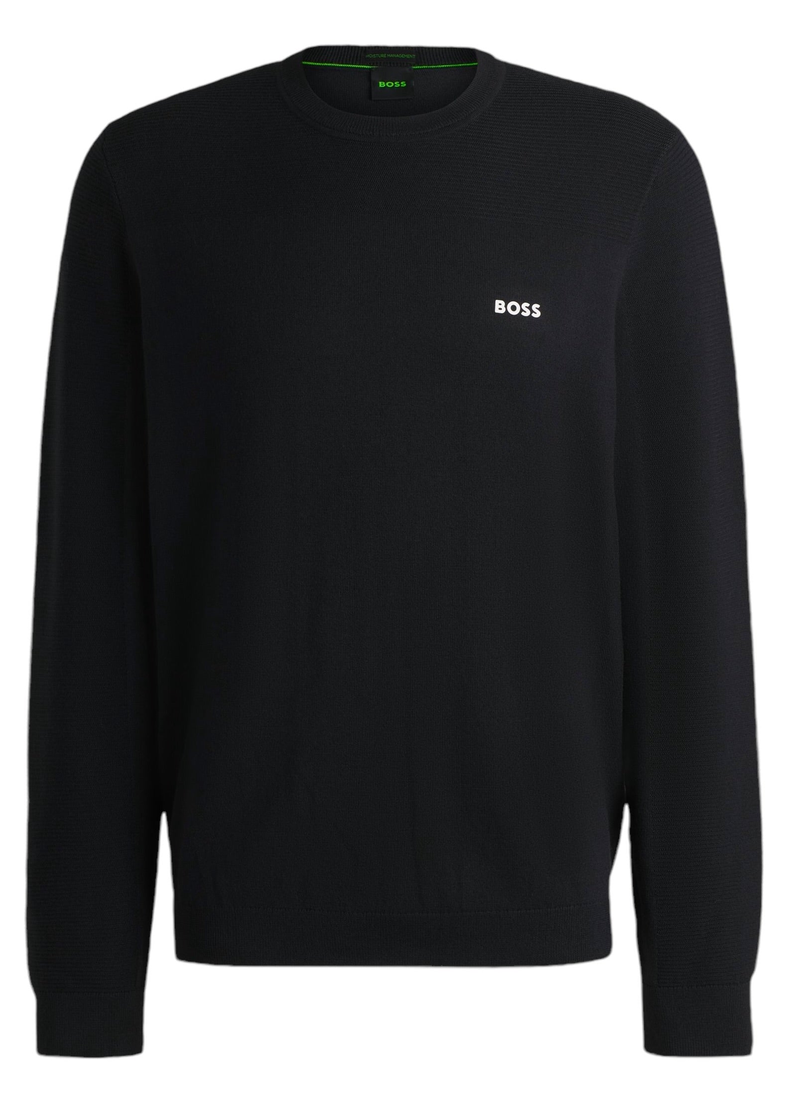 BOSS MOMENTUM-X CN BRANDED CREW-NECK SWEATER IN DRY-FLEX FABRIC