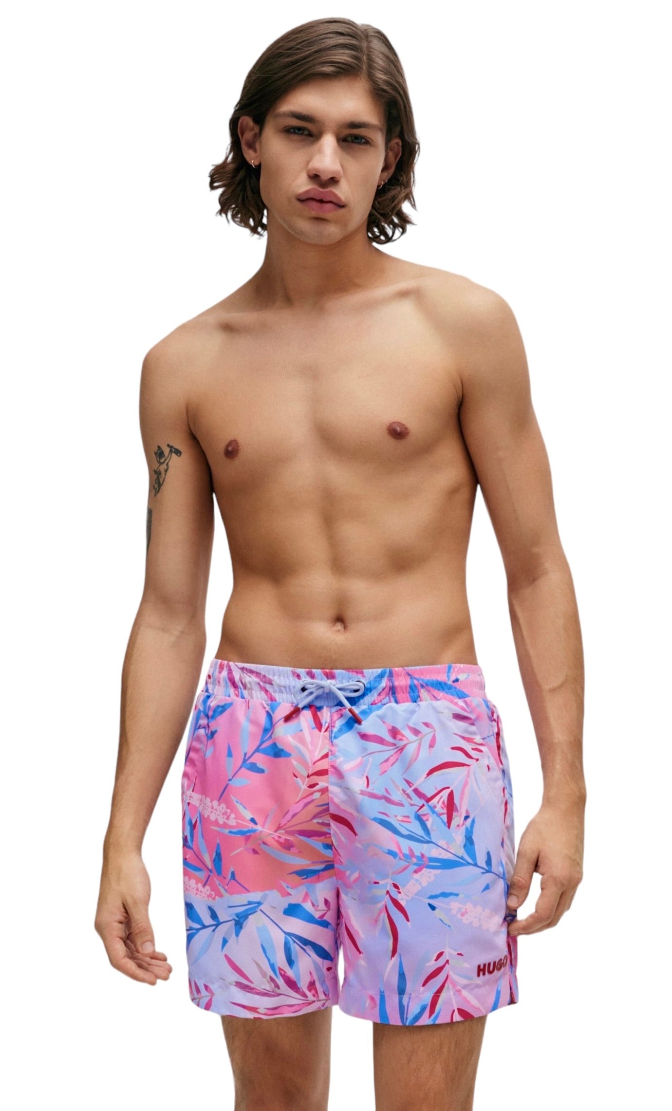 FULLY LINED SWIM SHORTS WITH SEASONAL PRINT