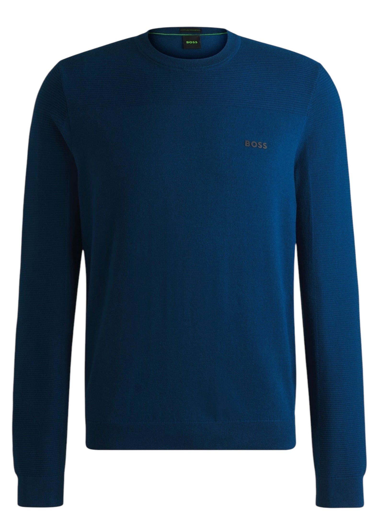 BOSS MOMENTUM-X CN BRANDED CREW-NECK SWEATER IN DRY-FLEX FABRIC