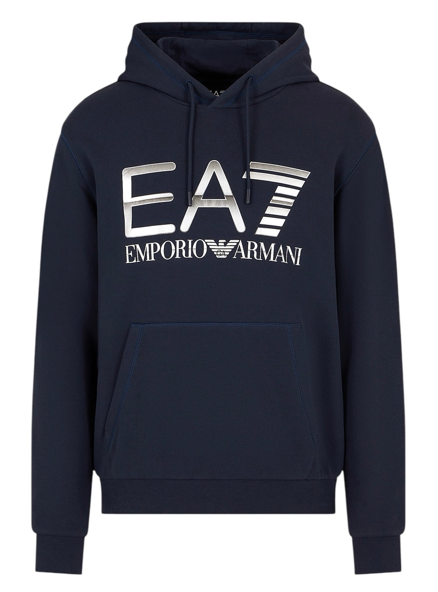 EA7 EMPORIO ARMANI LOGO SERIES HOODED COTTON SWEATSHIRT