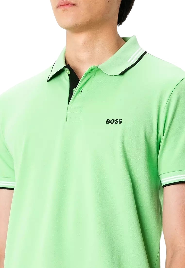 BOSS Paul Slim Fit Stretch Cotton Polo Shirt With Logo Undercollar