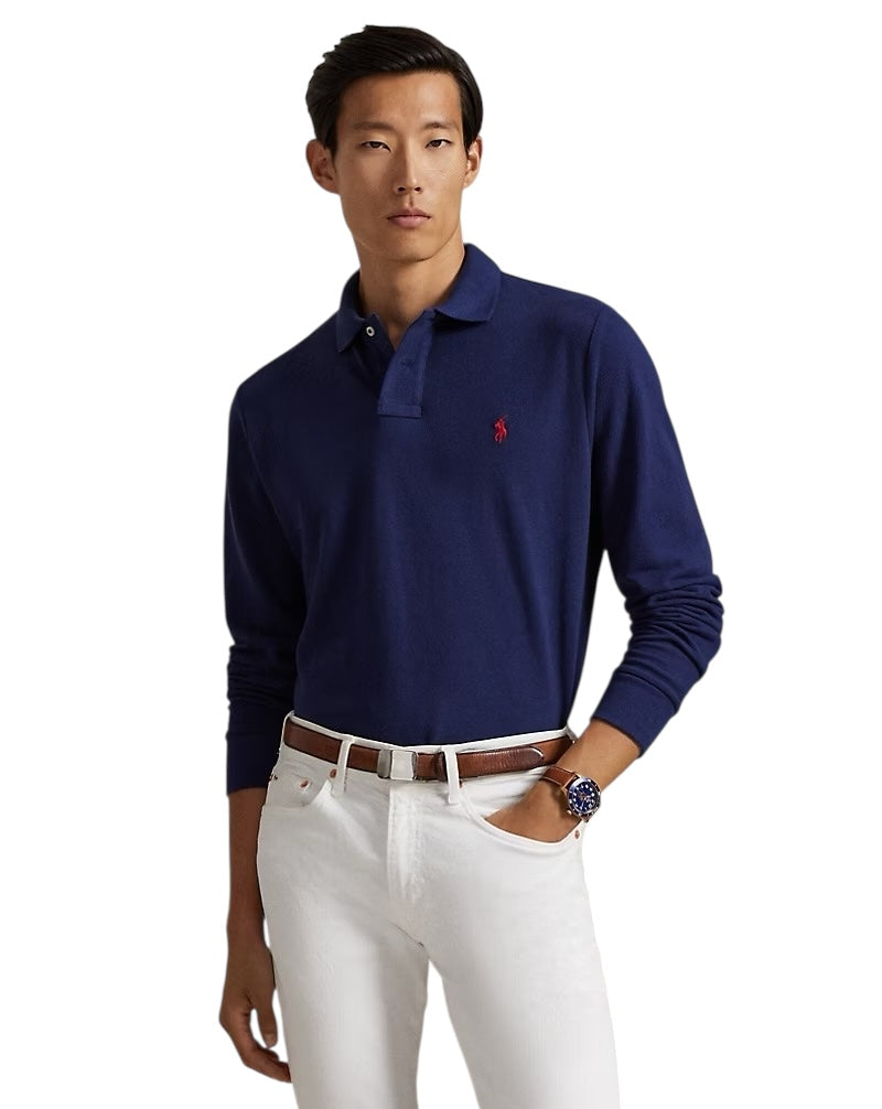 Polo Ralph Lauren Custom Slim Fit Long Sleeve Mesh Polo Shirt