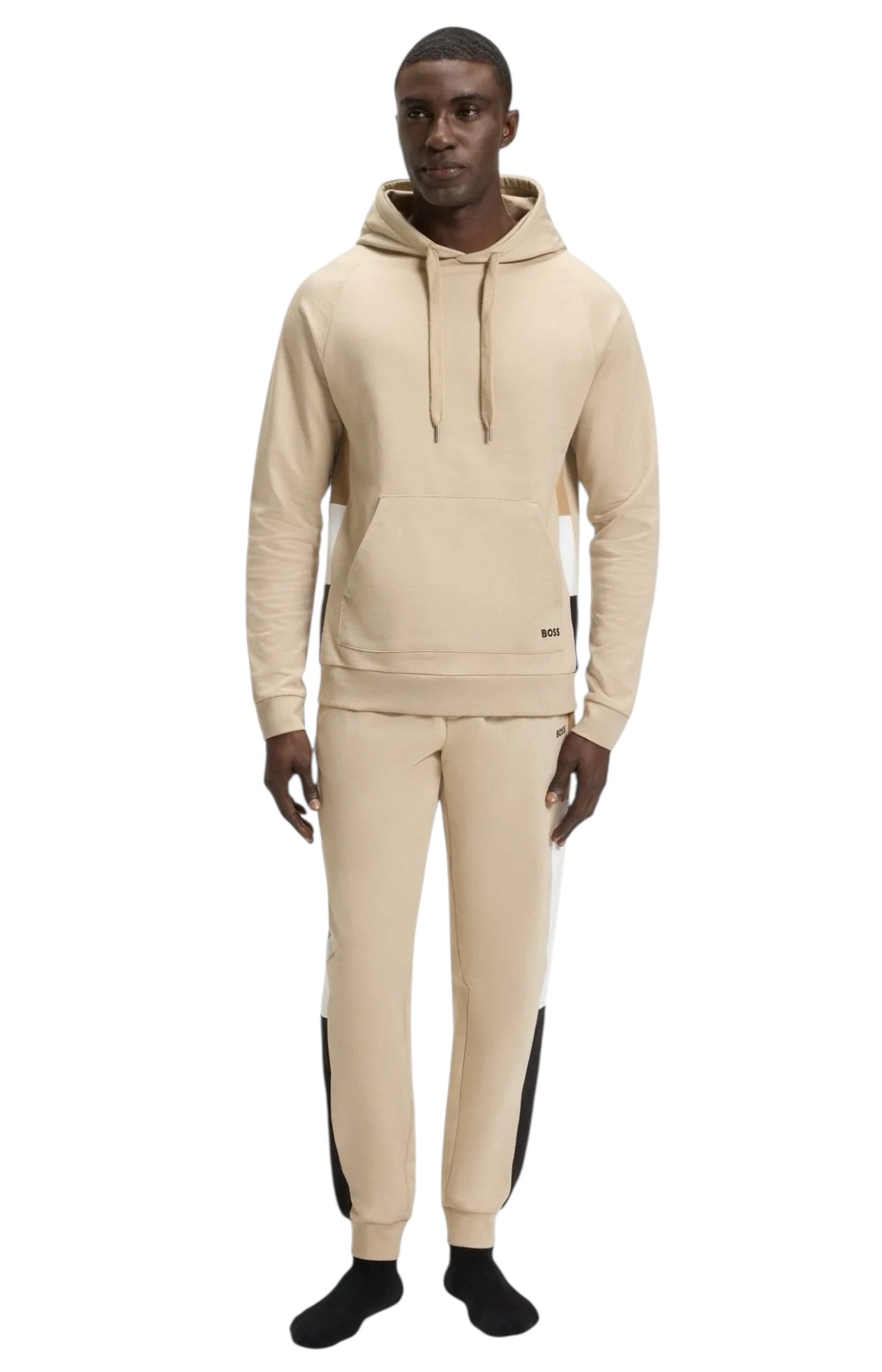 BOSS Iconic Regular-Fit Hoodie In Cotton Terry With Contrast Panels