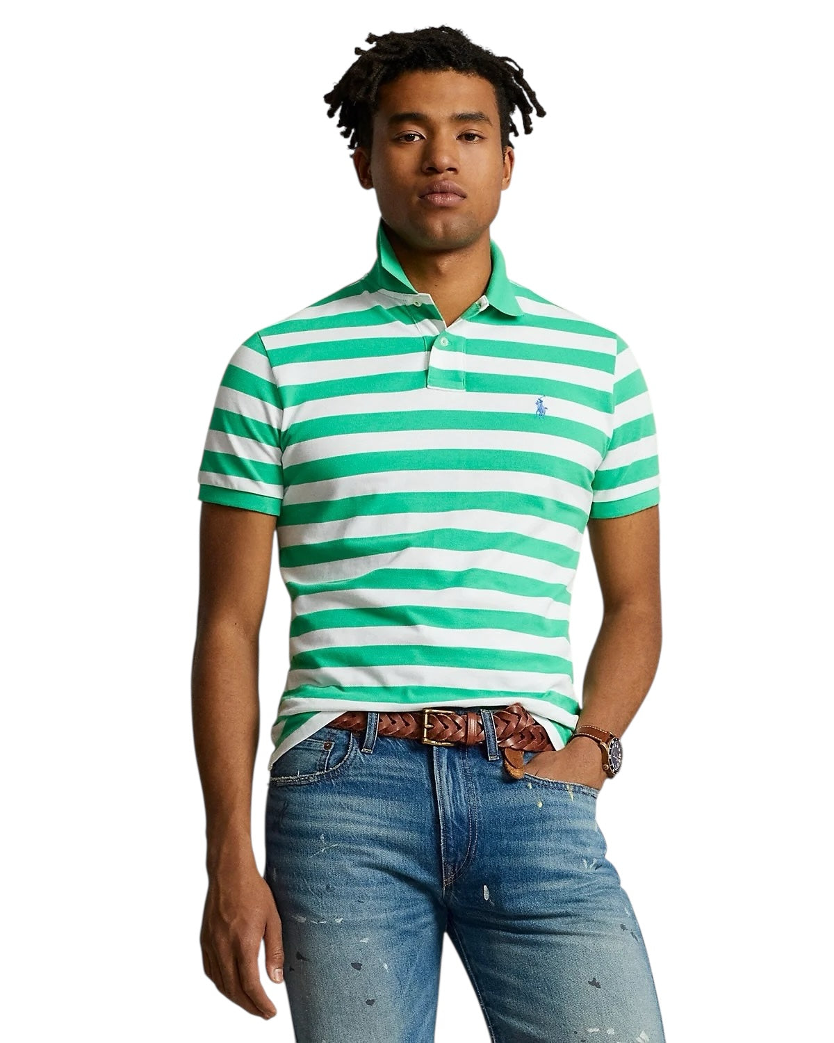 Polo Ralph Lauren Custom Slim Fit Striped Polo Shirt