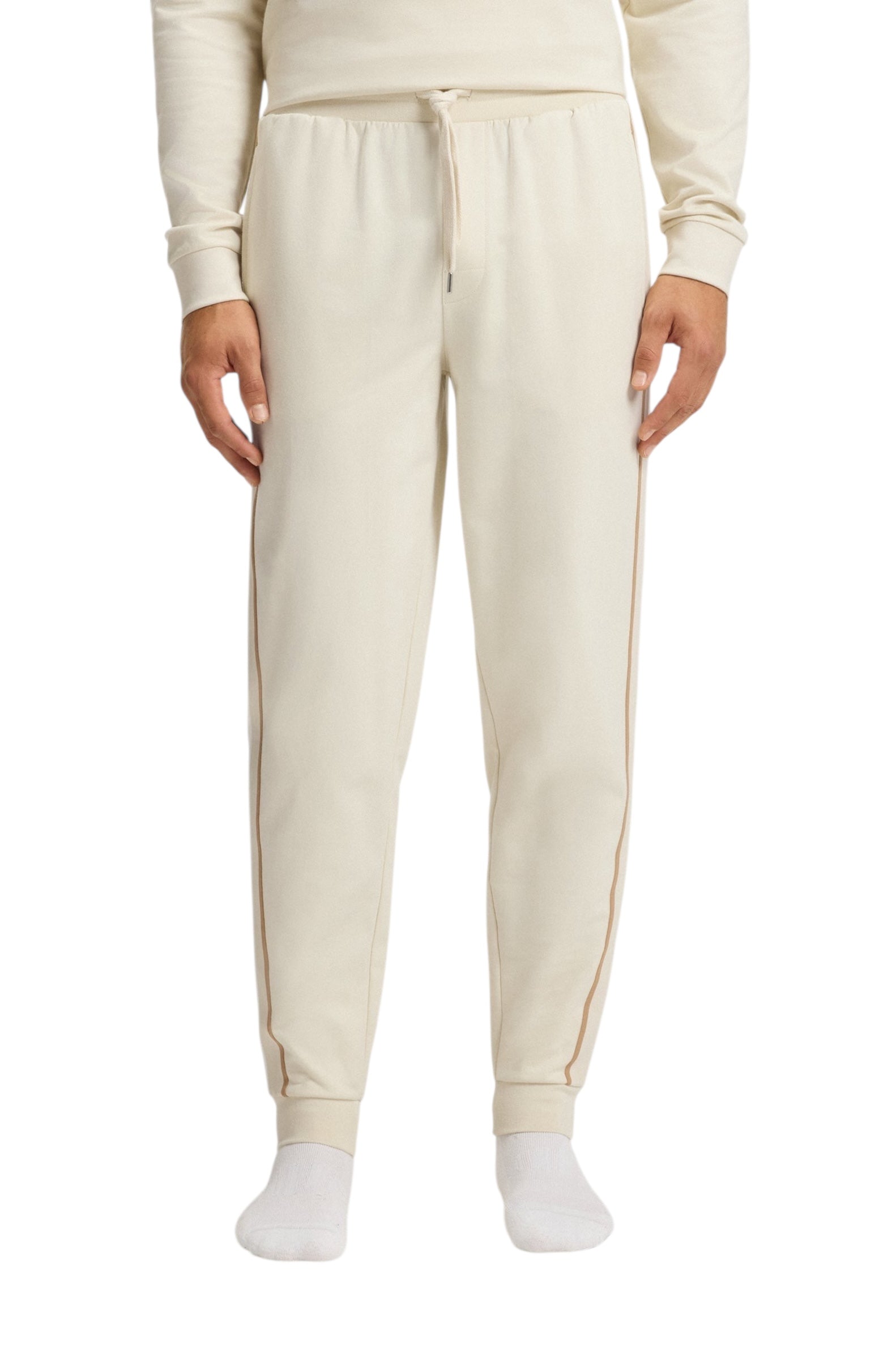 BOSS Iconic Cotton-Terry Tracksuit Bottoms With Tape And Logo