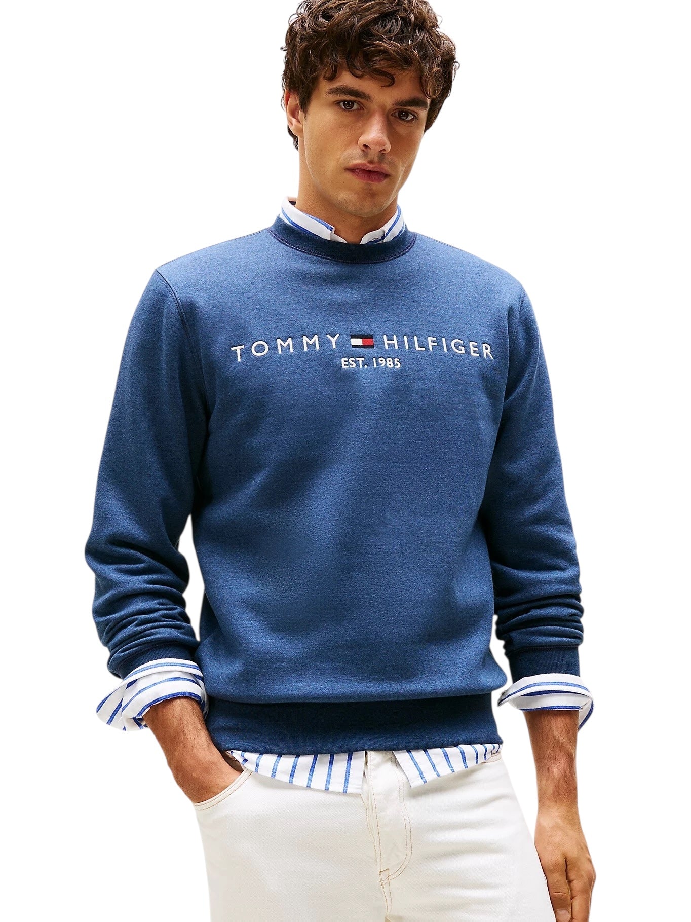 Tommy Hilfiger Logo Embroidery Flex Fleece Sweatshirt