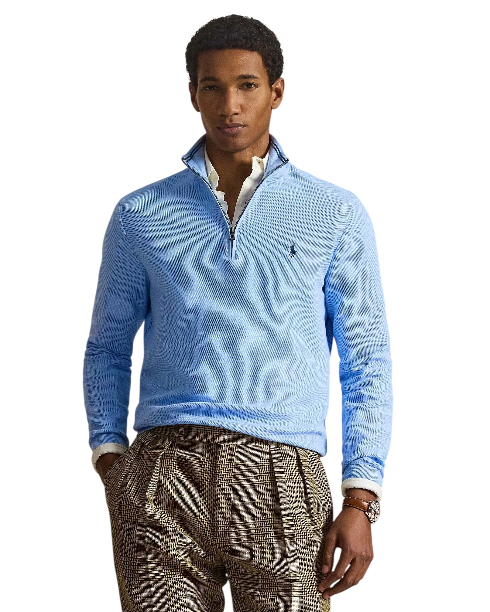 Polo Ralph Lauren Mesh-Knit Cotton Quarter-Zip Jumper