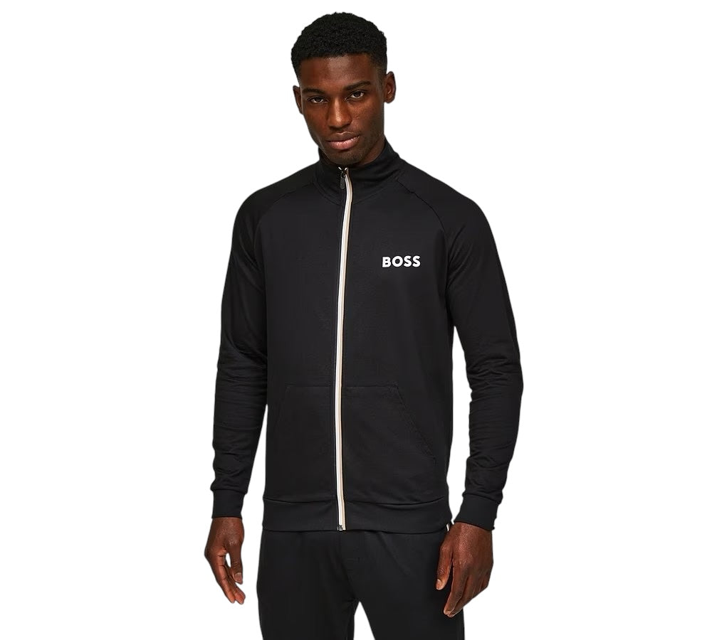 BOSS AUTHENTIC Z ZIP-UP JACKET IN FRENCH TERRY WITH LOGO DETAIL