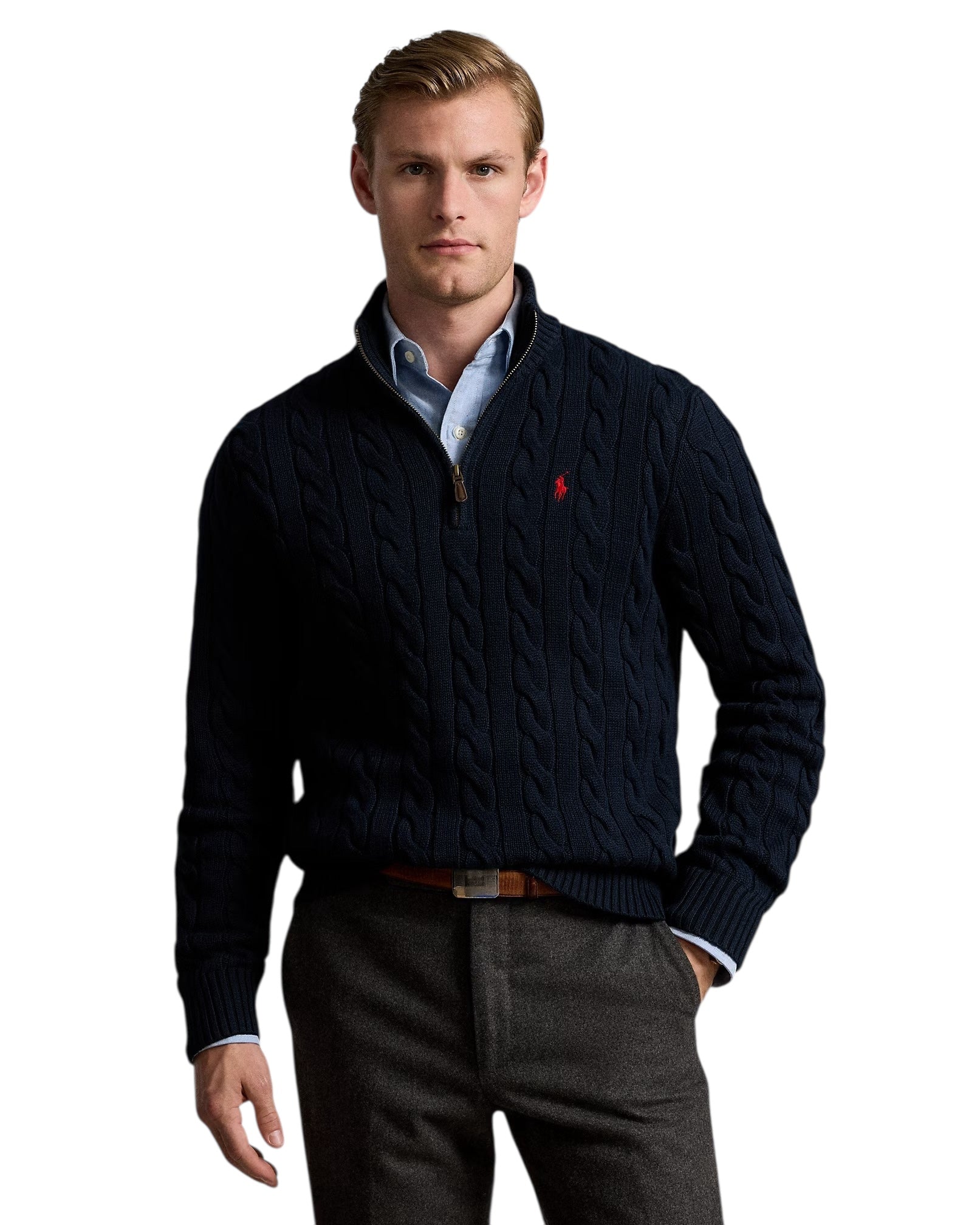 Polo Ralph Lauren Cable Knit Cotton Quarter-Zip Jumper