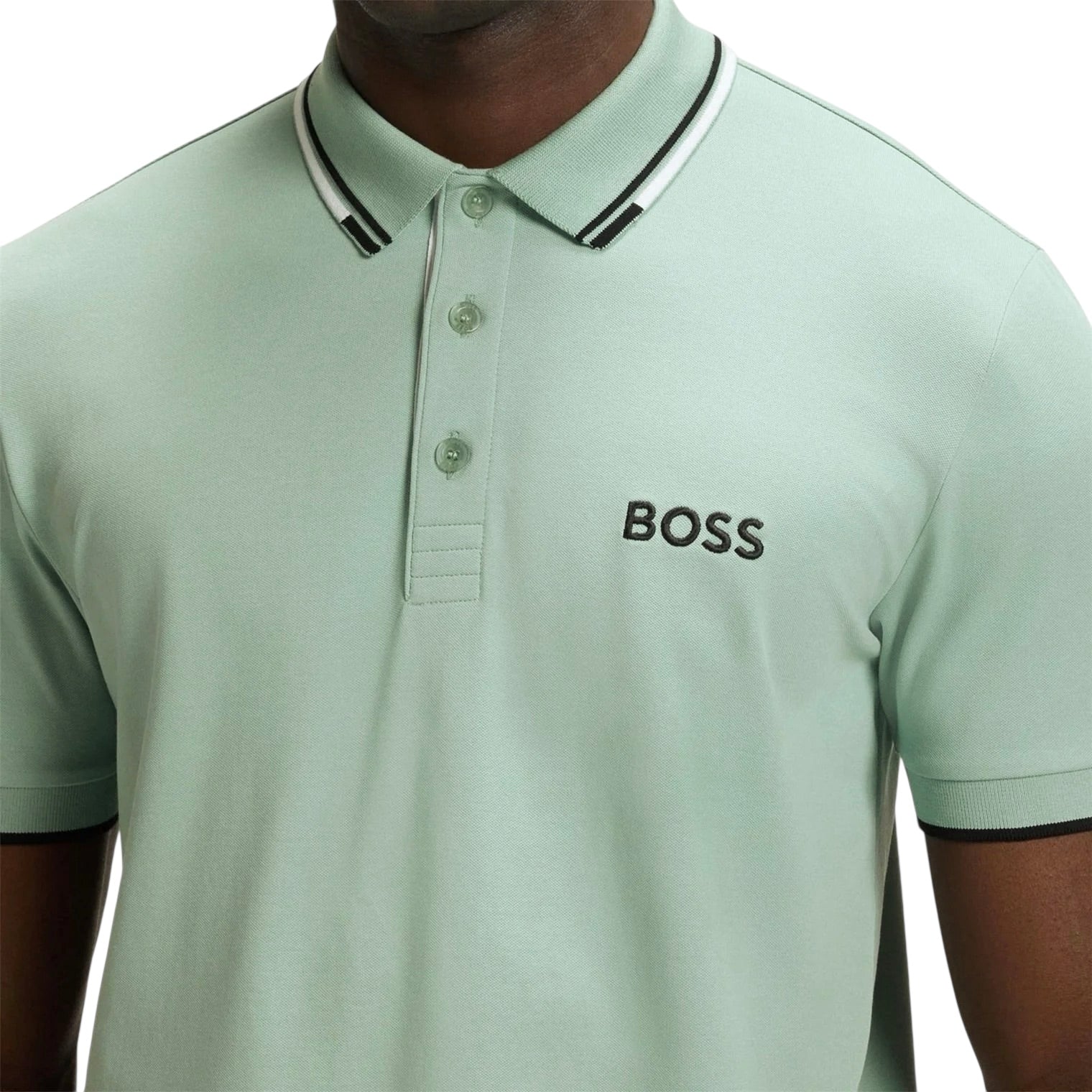 BOSS Paddy Pro Cotton Blend Polo Shirt With Contrast Logos