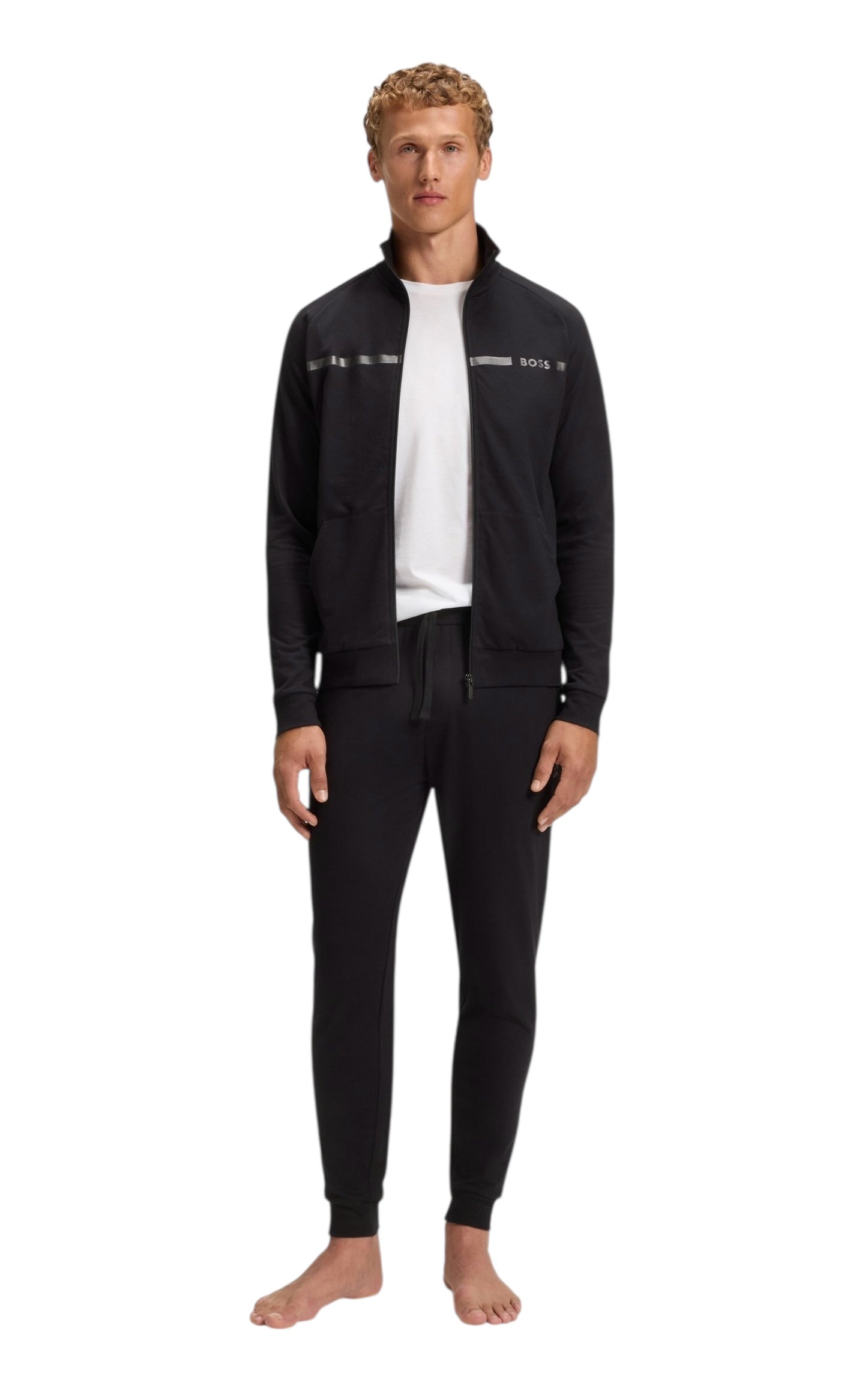 BOSS Authentic Z Cotton-Terry Jacket With Stripe And Logo