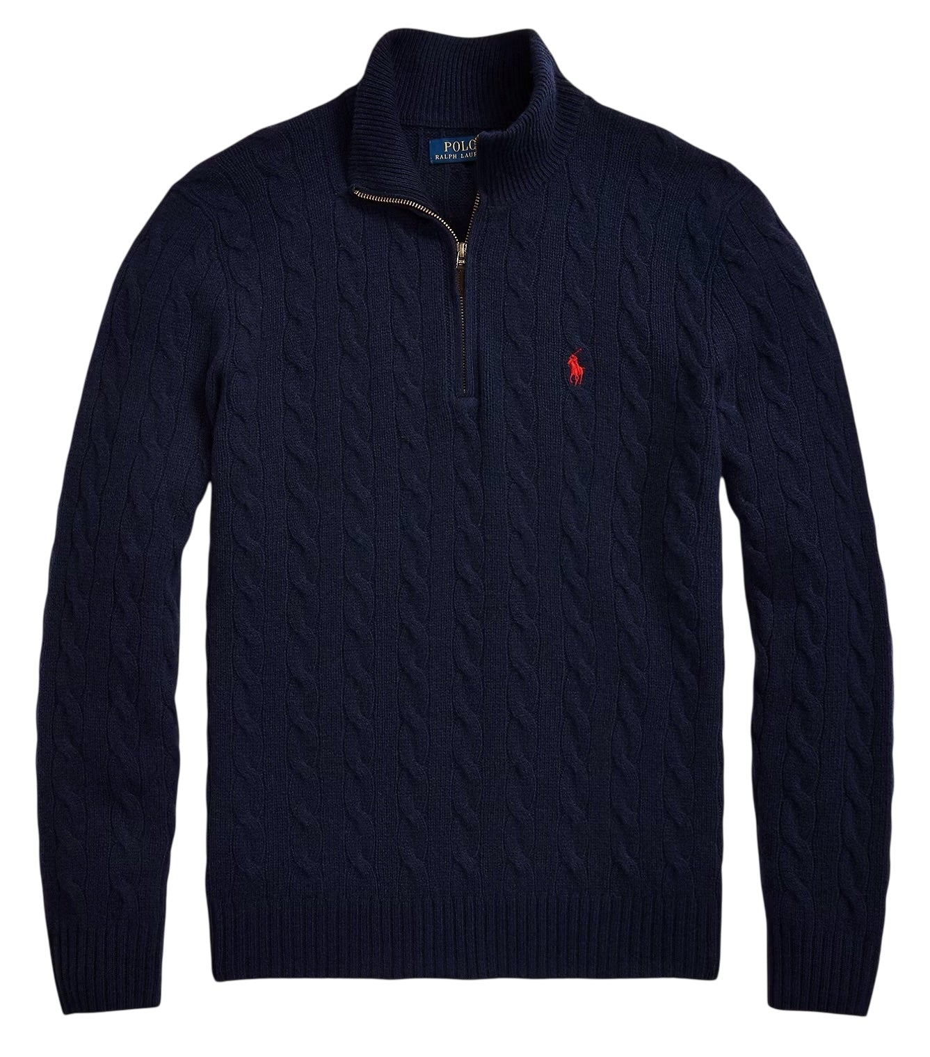 Polo Ralph Lauren Cable Knit Wool-Cashmere Quarter-Zip Jumper