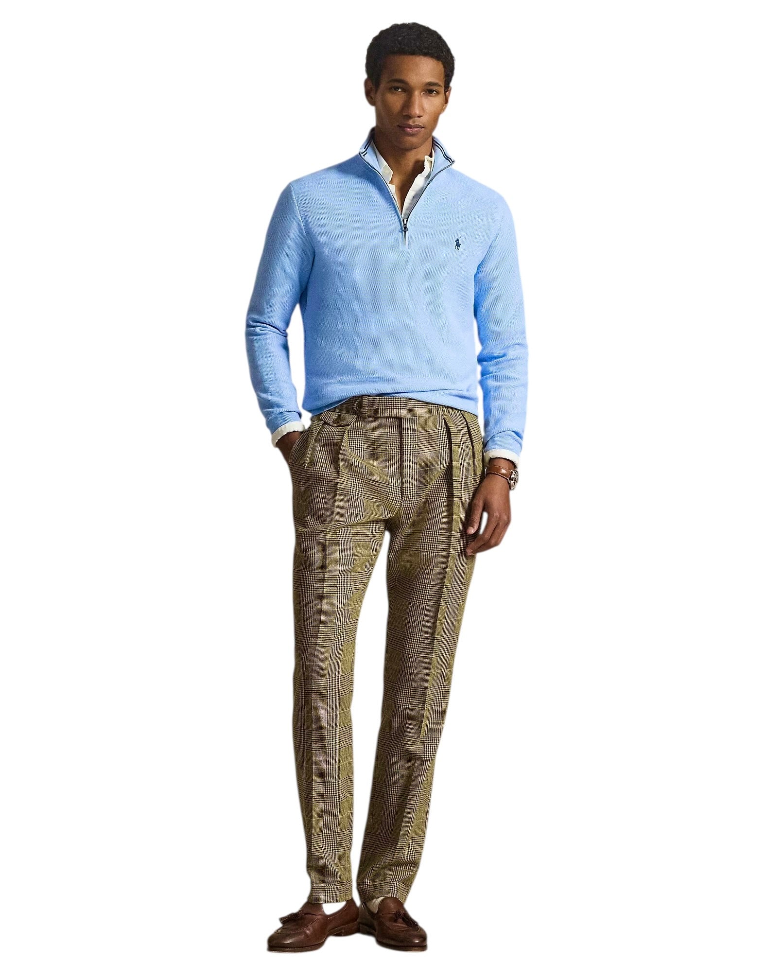 Polo Ralph Lauren Mesh-Knit Cotton Quarter-Zip Jumper